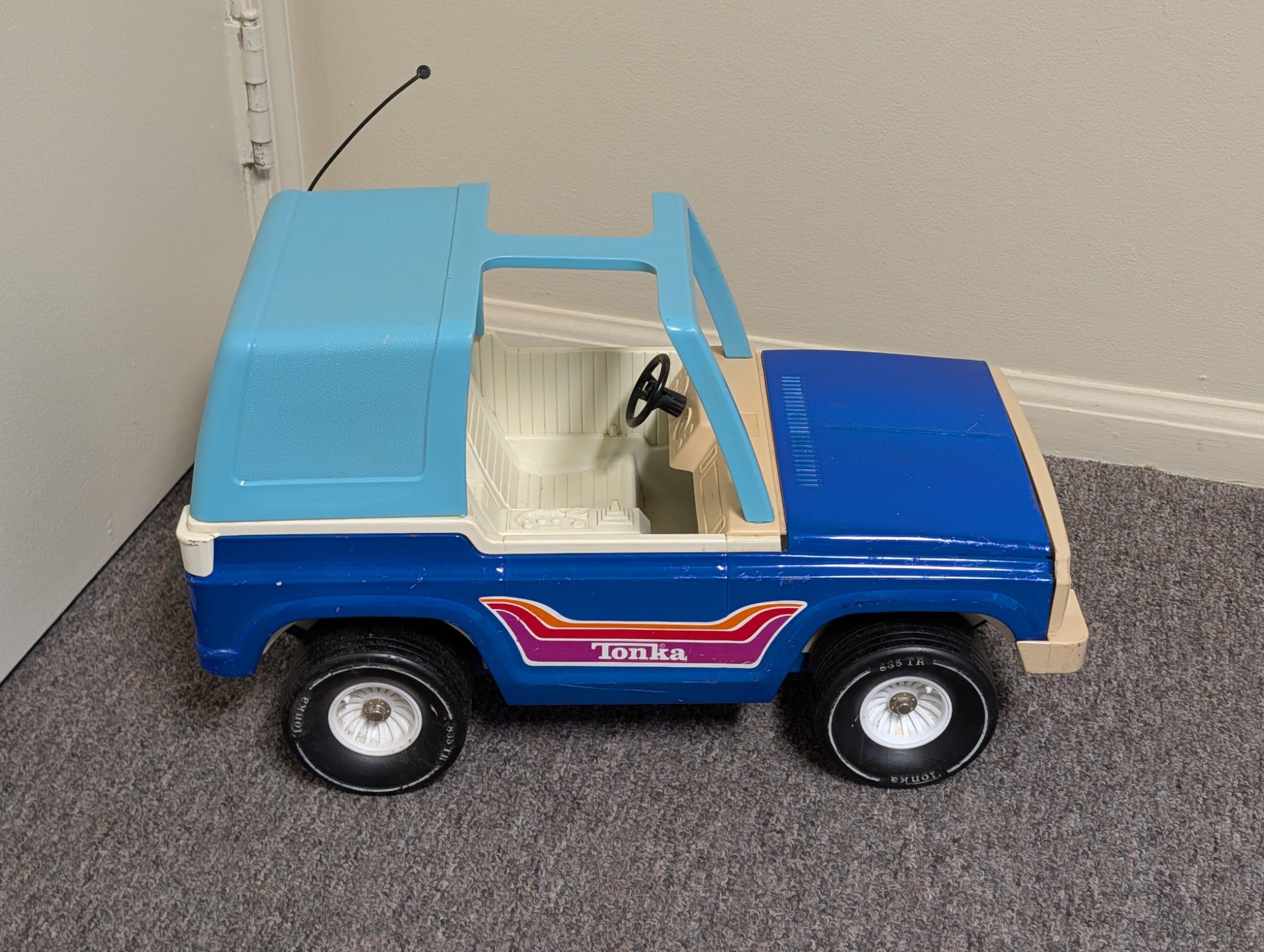 Tonka 1970s Blue Steel Pickup Truck Camper Top Vintage Pressed Steel 13 in