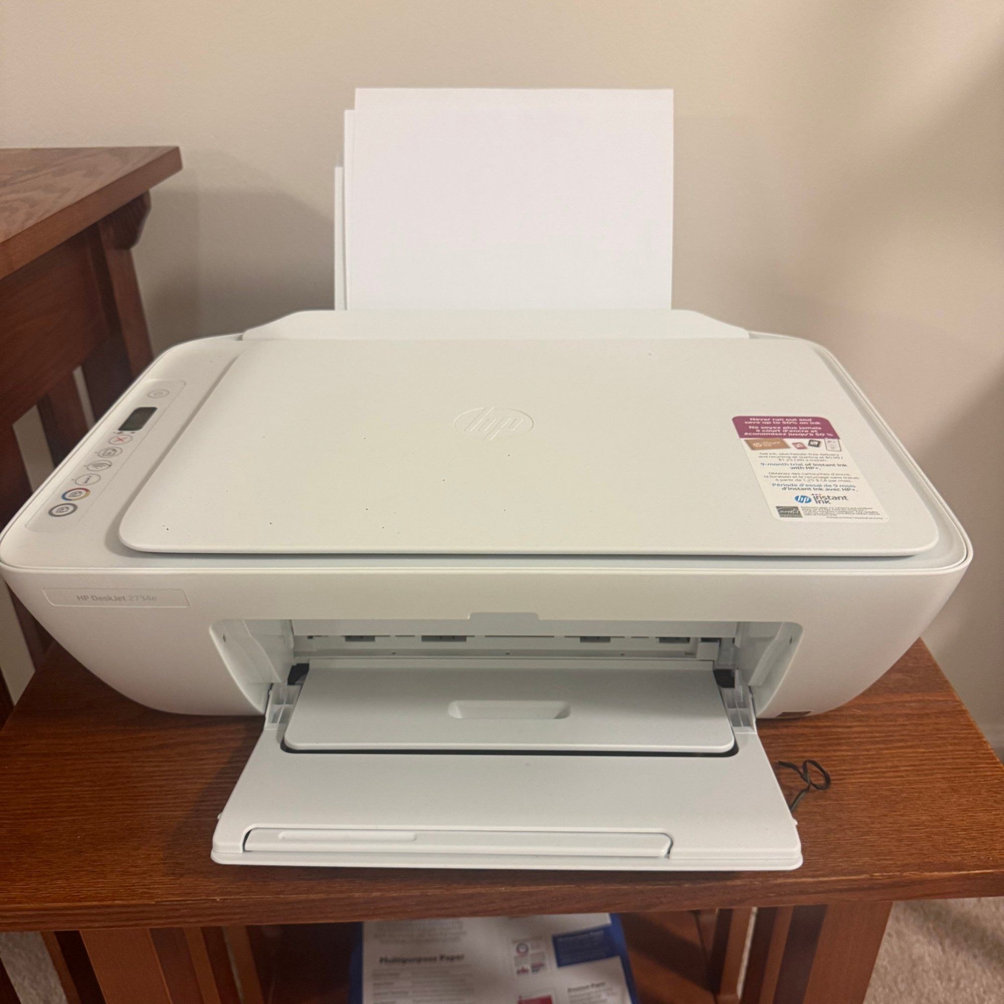 HP DeskJet 2734e All-in-One Inkjet Printer Scanner Copier White Wireless Color