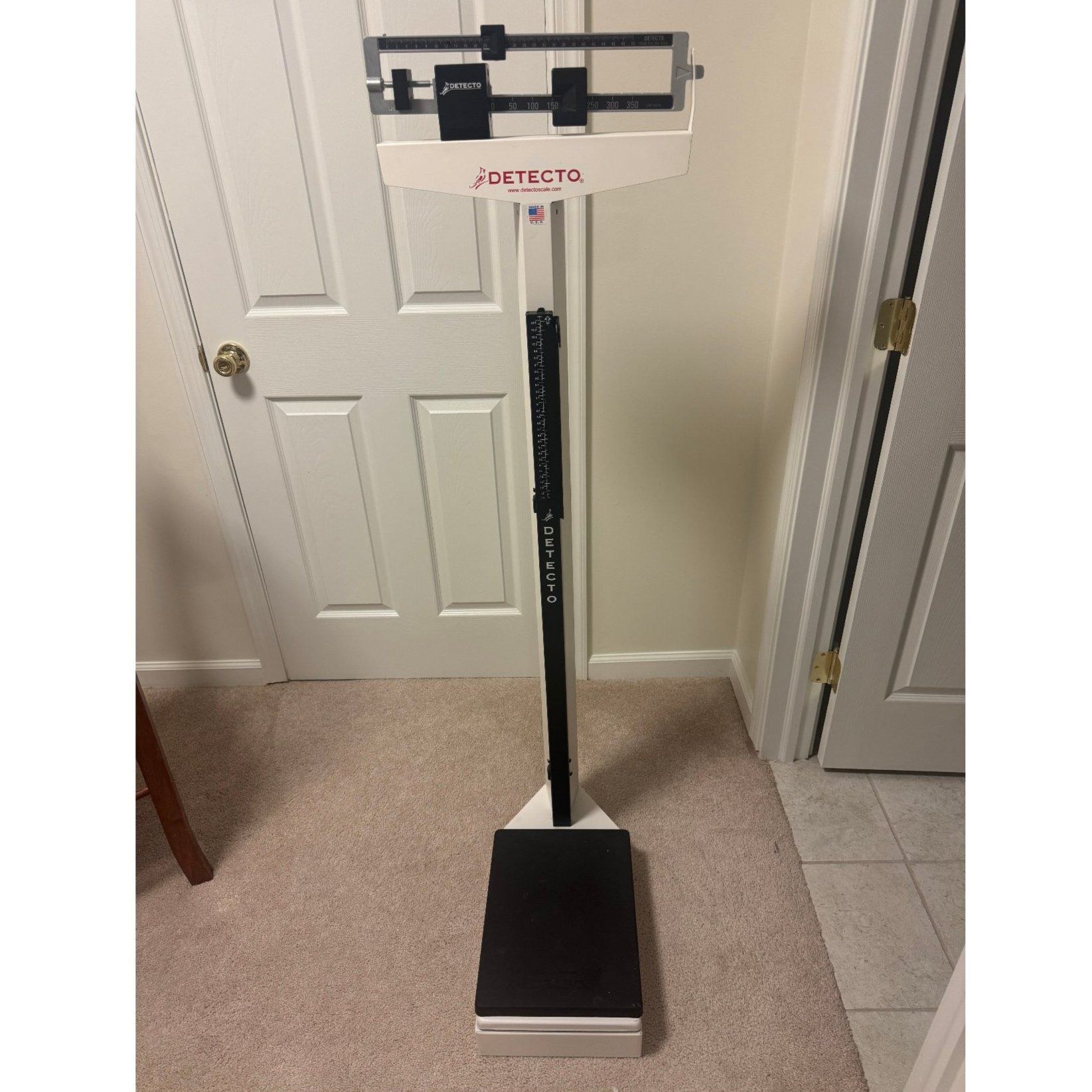 Detecto Physician Balance Beam Scale 400 lb Capacity Height Rod Made in USA