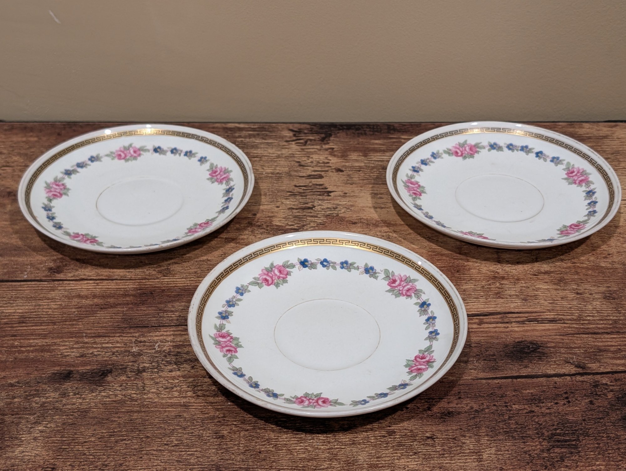 Antique Limoges Porcelain Saucers Set of 3 - L. Bernardaud