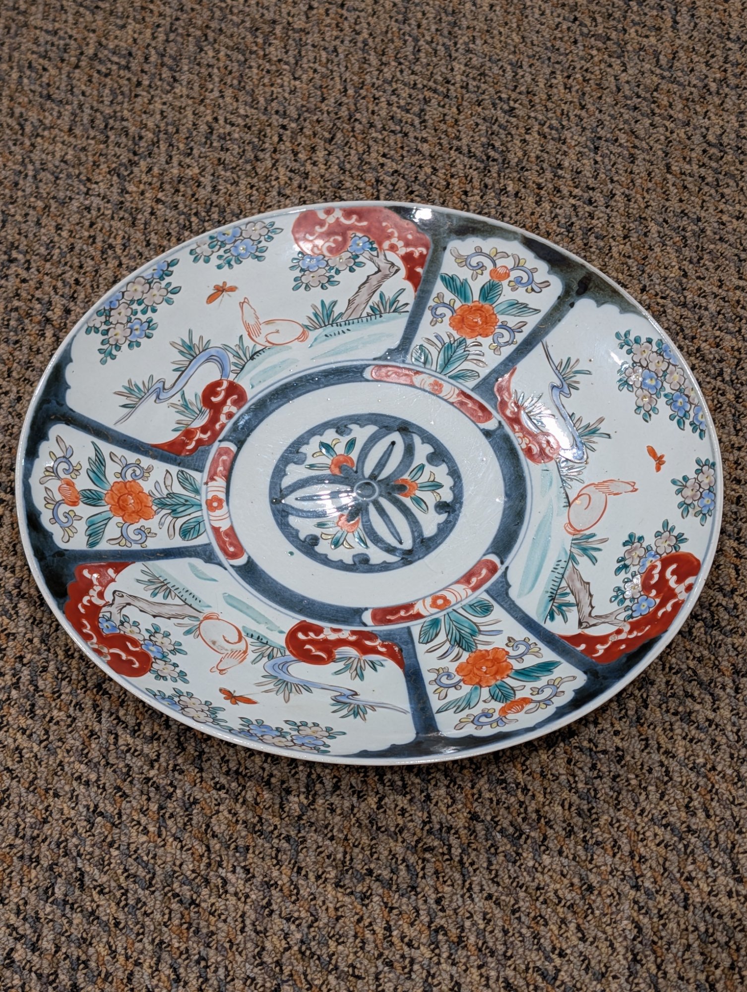 Antique Limoges Imari-Style Porcelain Charger Plate, J.P.L. France