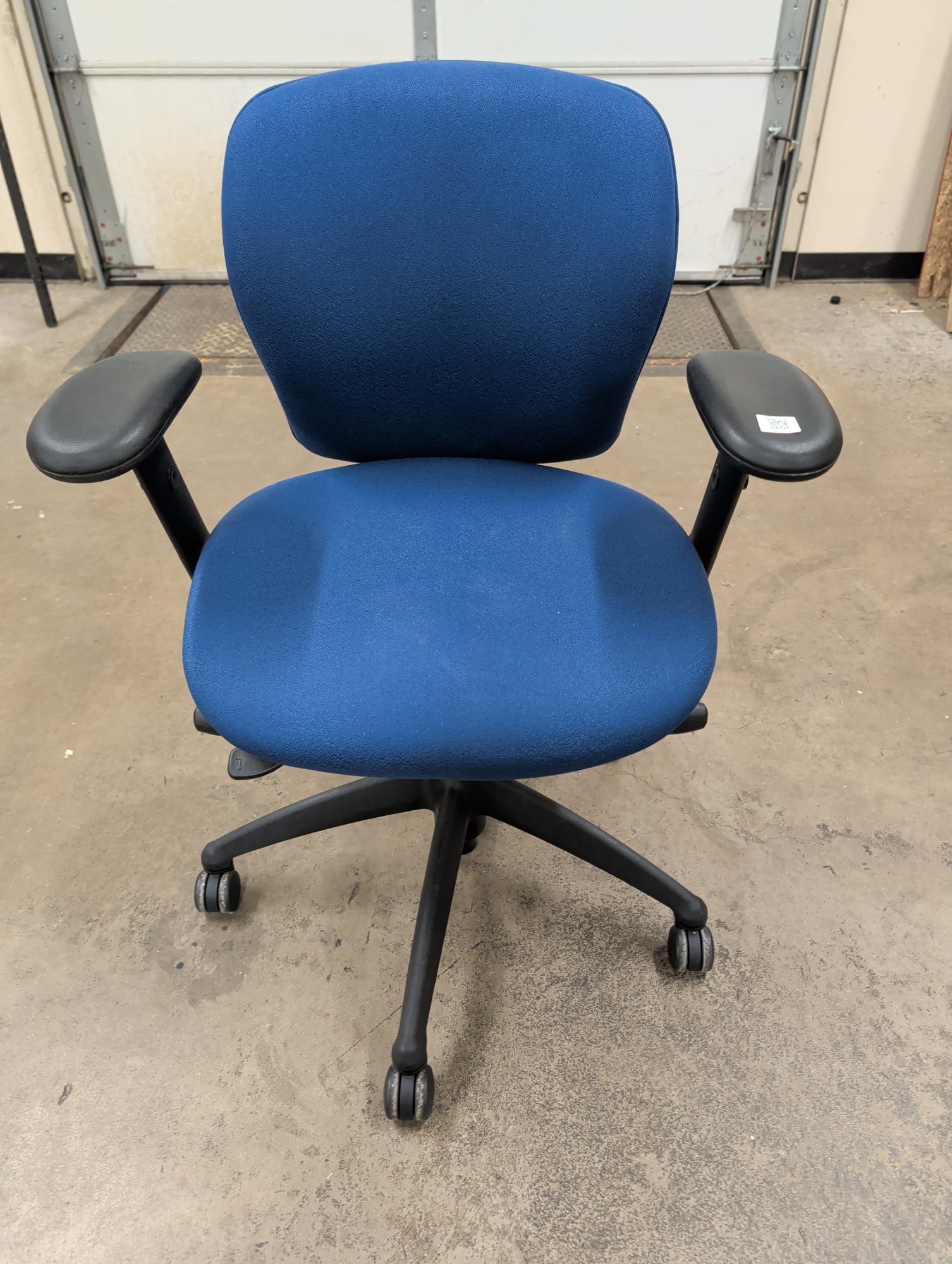 Flexcel Ergonomic Rolling Office Chair w/ Arms - Blue Fabric