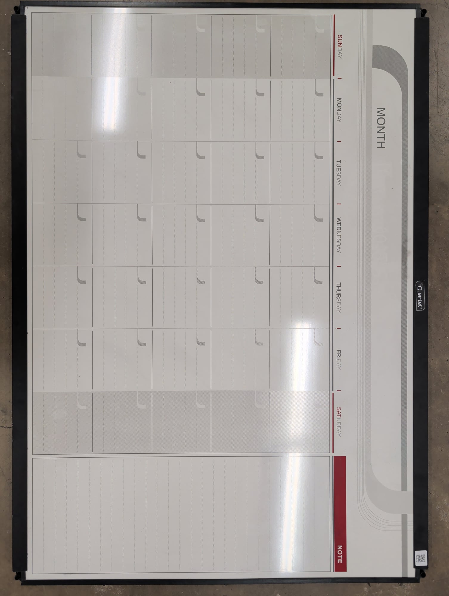 Quartet Monthly Calendar Dry Erase Whiteboard 48x35 - Set of 2