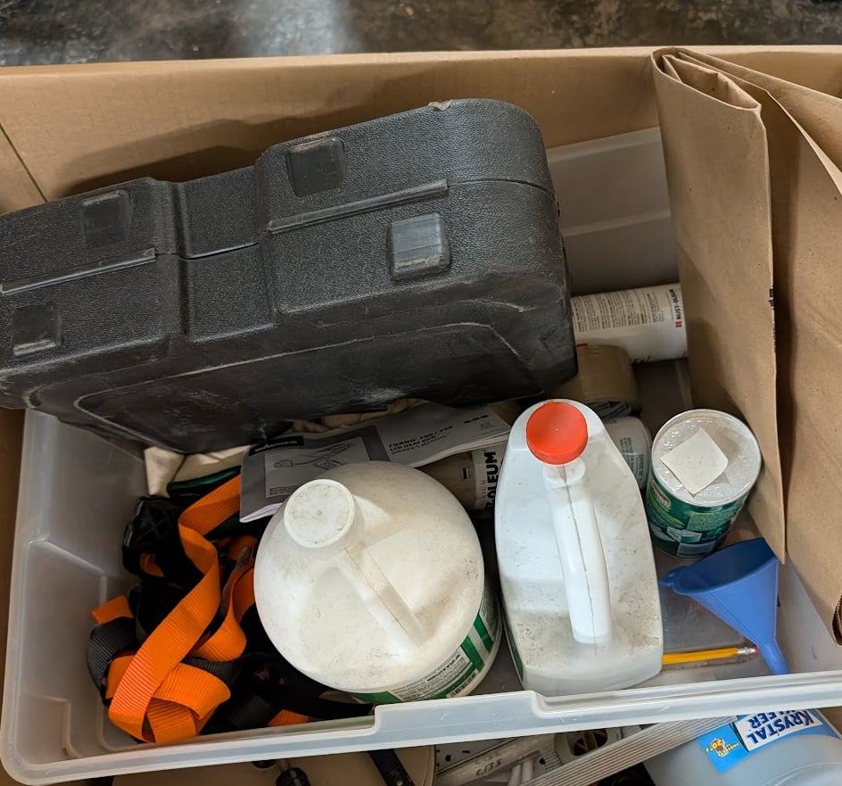 Mixed Tool Lot - 2 Boxes Hand Tools, Straps, Clamps & More
