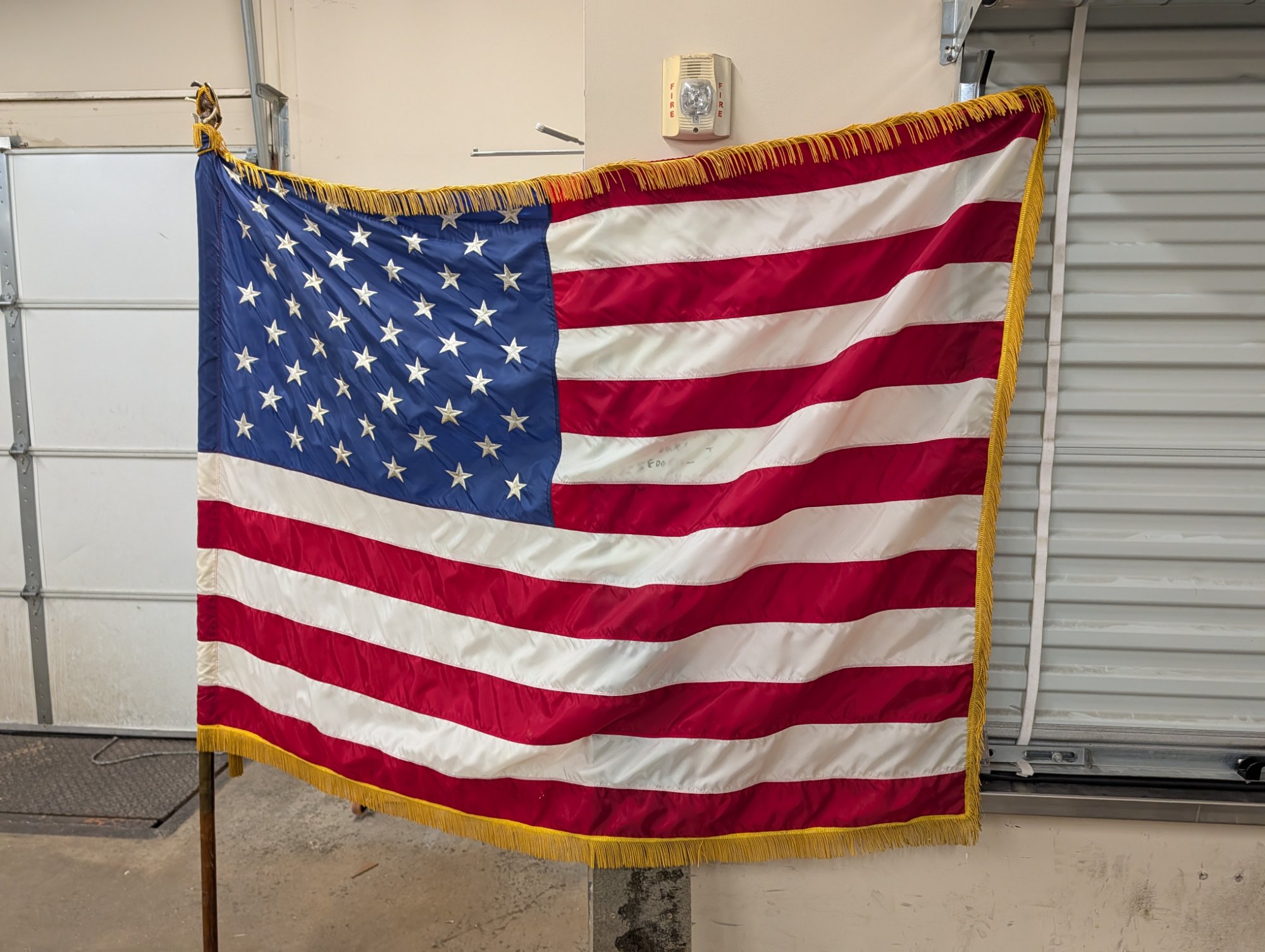 Large American Flag with Gold Fringe - Indoor/Parade/Ceremonial