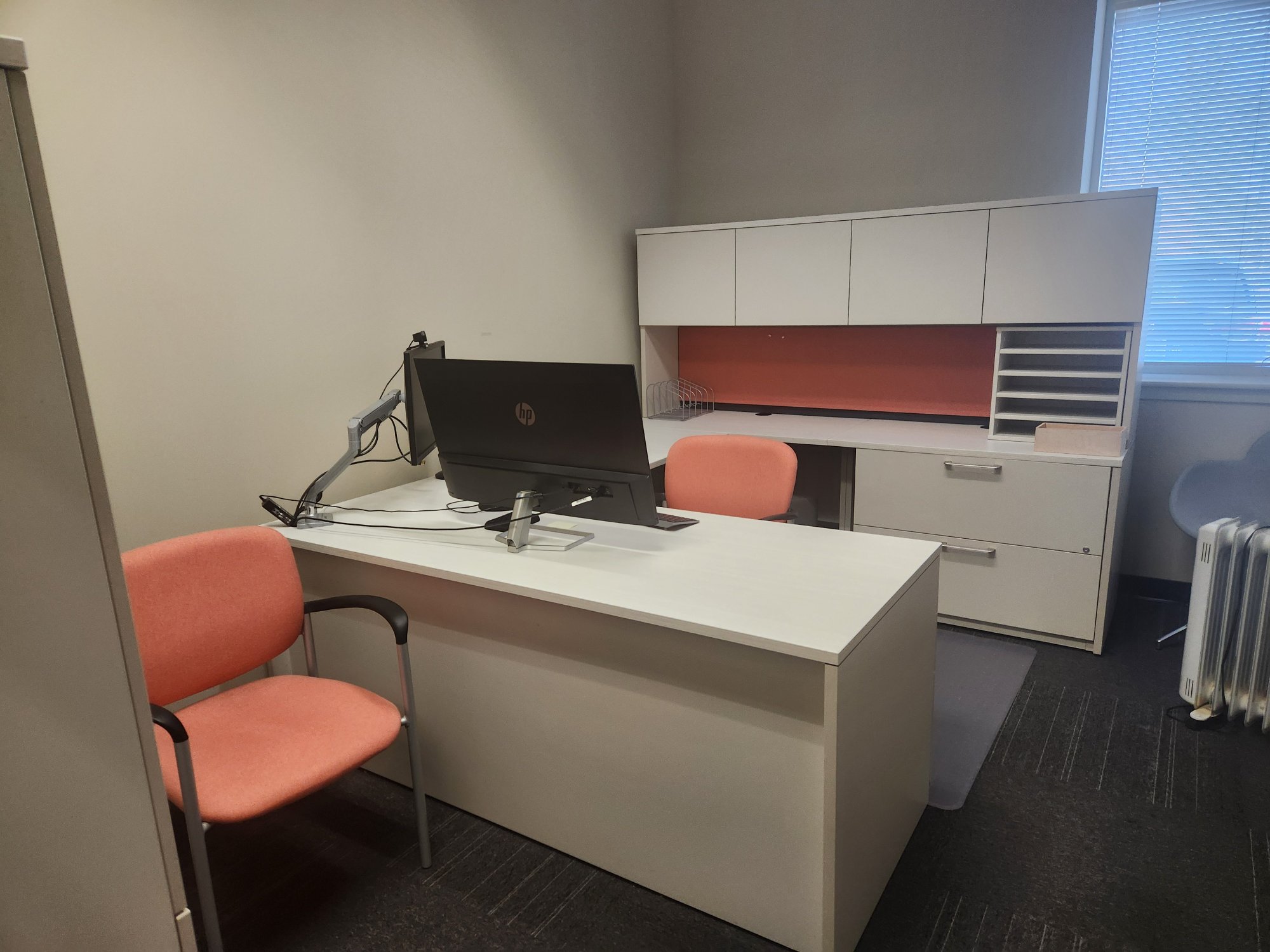 Lacasse White Office L-Shape Desk w/ 3-Drawer Pedestal 71x72