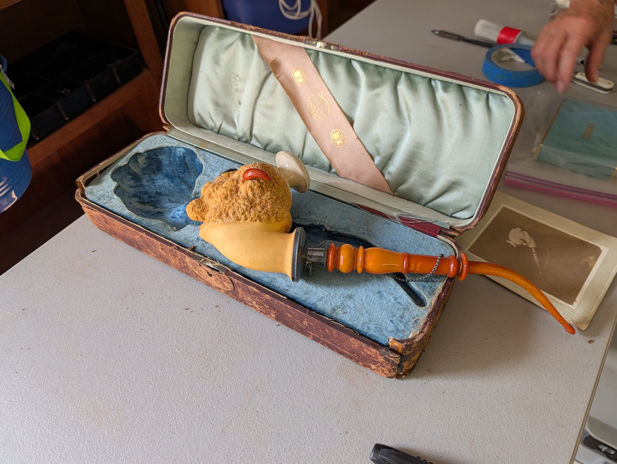 Civil War Era Meerschaum Pipe - Capt. Abner C. Fish, NYC Case