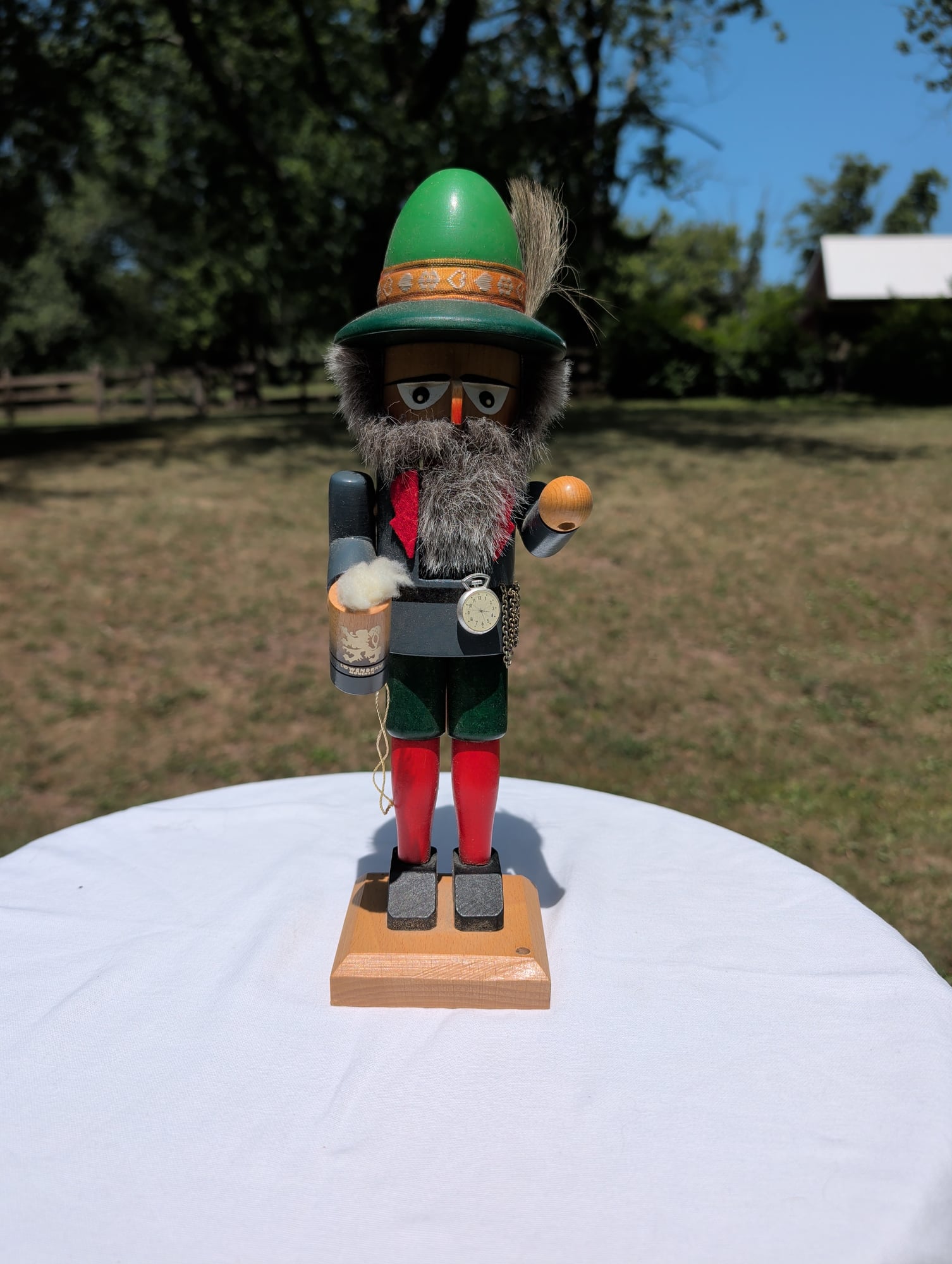 German Wooden Nutcracker Bavarian Hunter/Forester Figure ~14" Tall