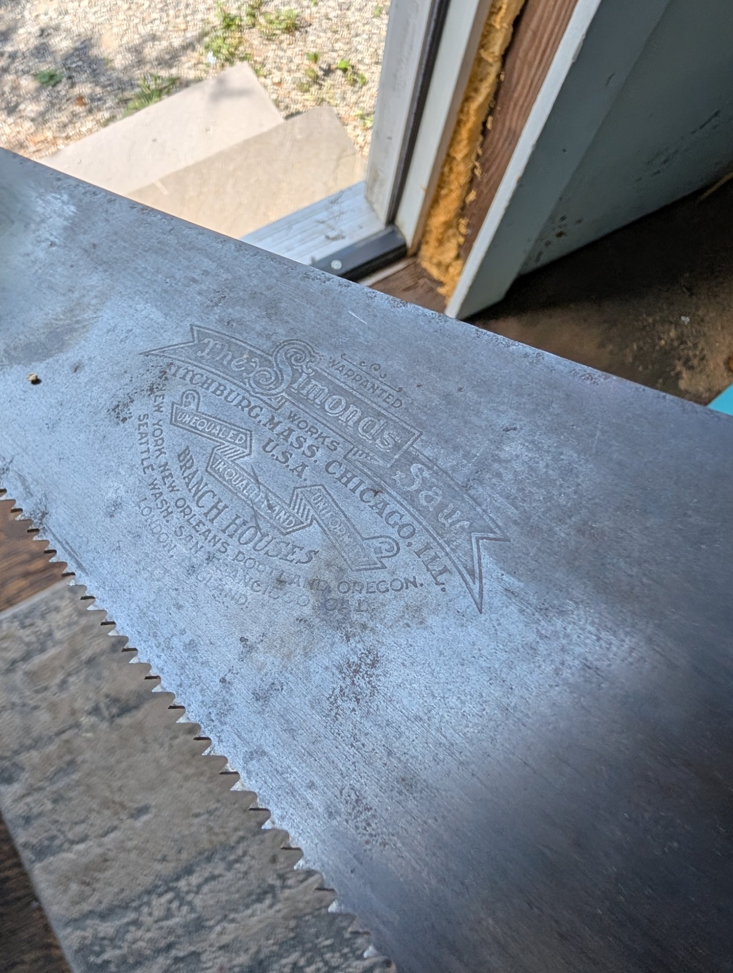 Antique Simonds Saw Mfg Co Hand Saw Pat. Dec 27 1887 Fitchburg MA