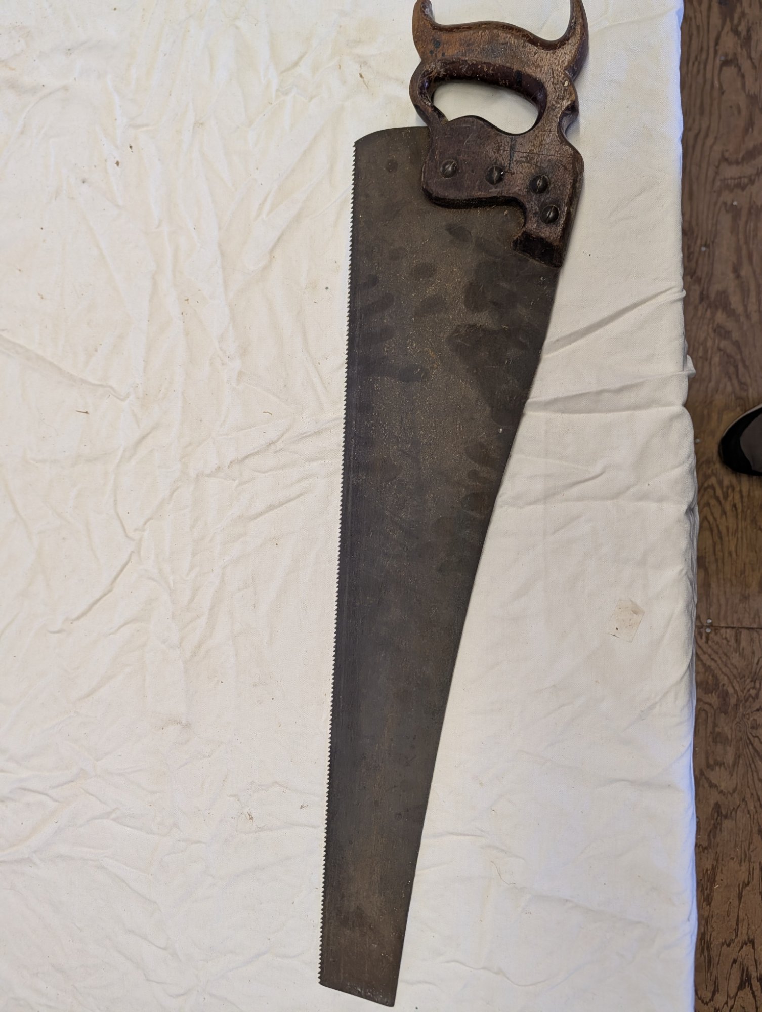 Antique Master Mechanic Hand Saw Ornate Cast Iron Handle Vintage