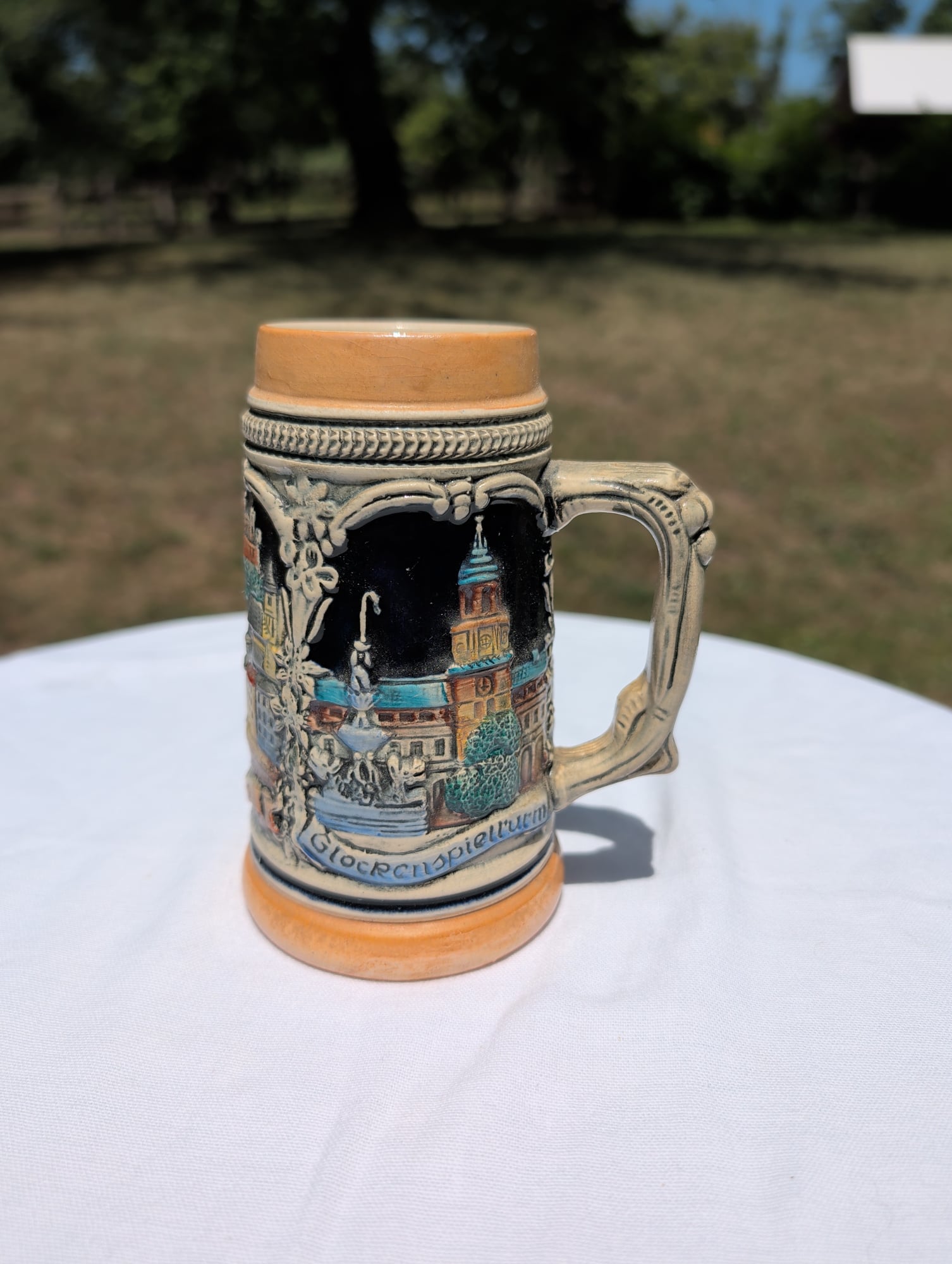German Ceramic Beer Stein Salzburg & Glockenspielturm Souvenir