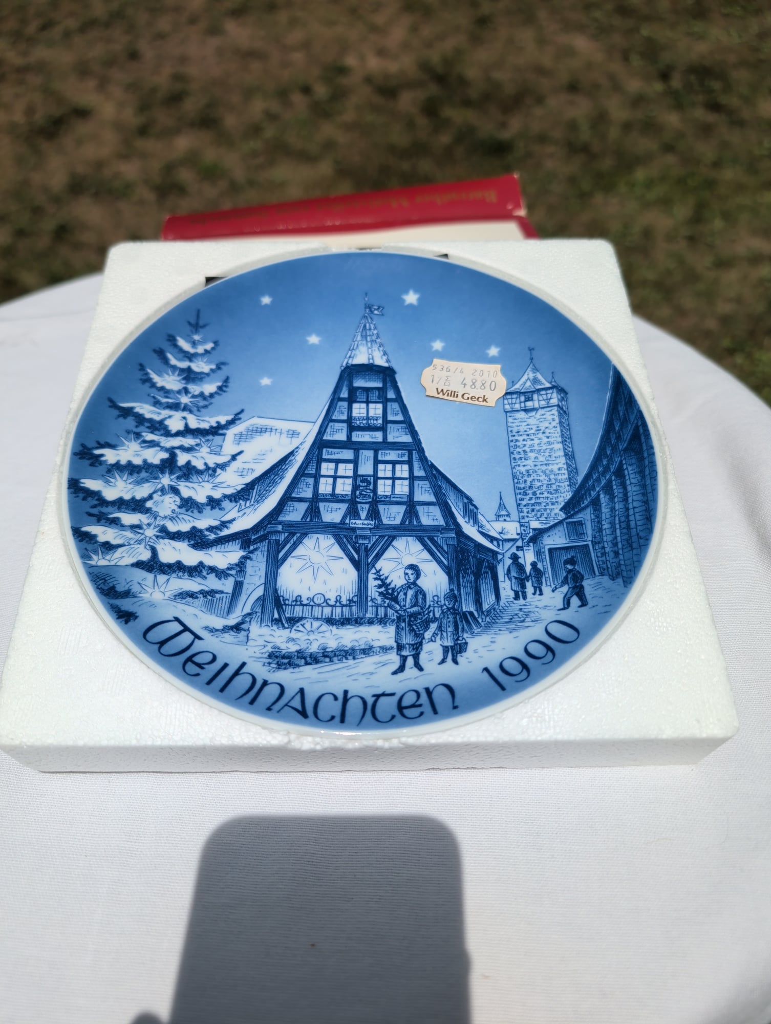 Bareuther Bavaria 1990 Christmas Collector Plate Weihnachten w/ Original Box
