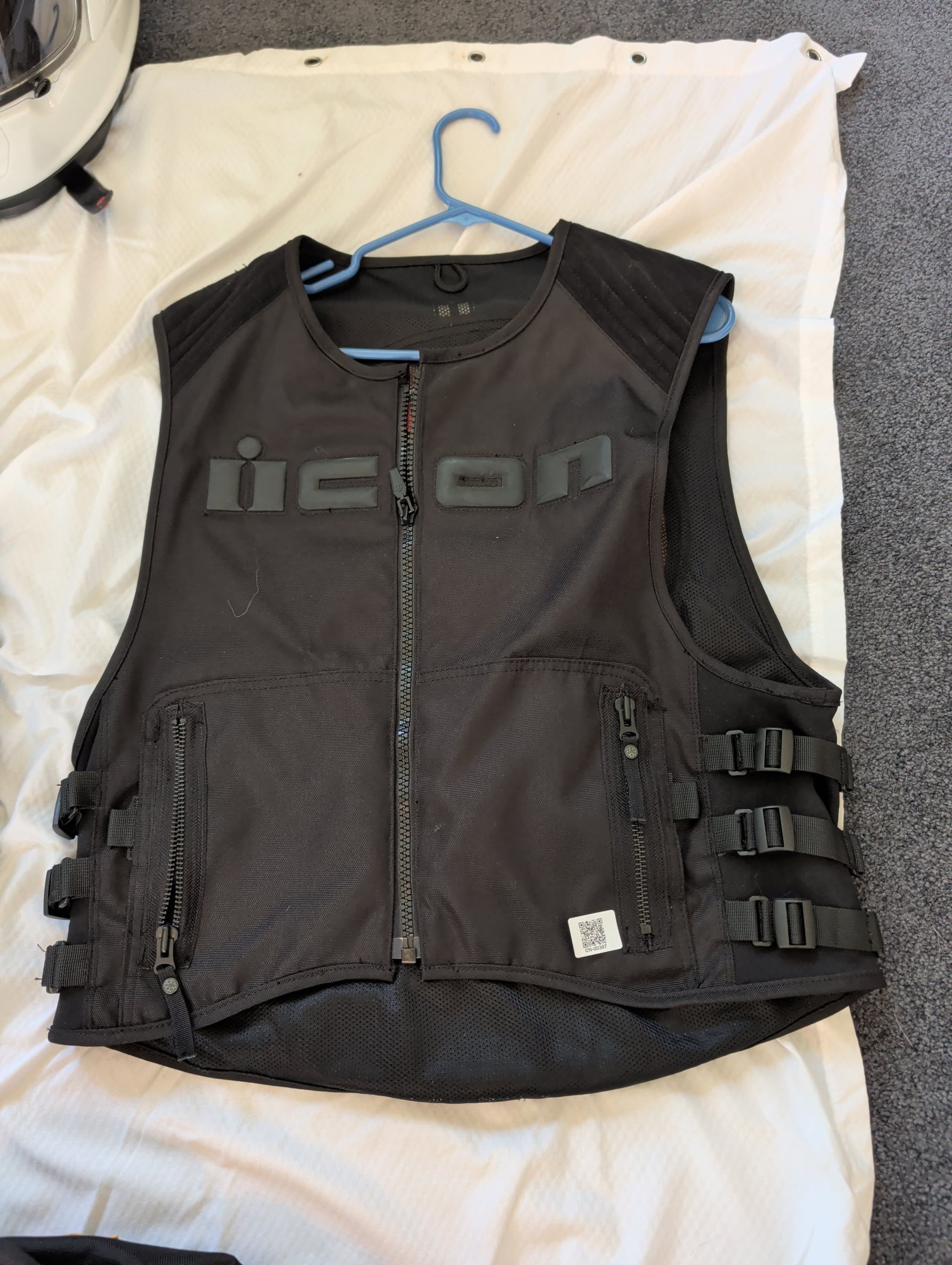 Icon Brigand Tactical Motorcycle Vest S-M Black Harley Patch