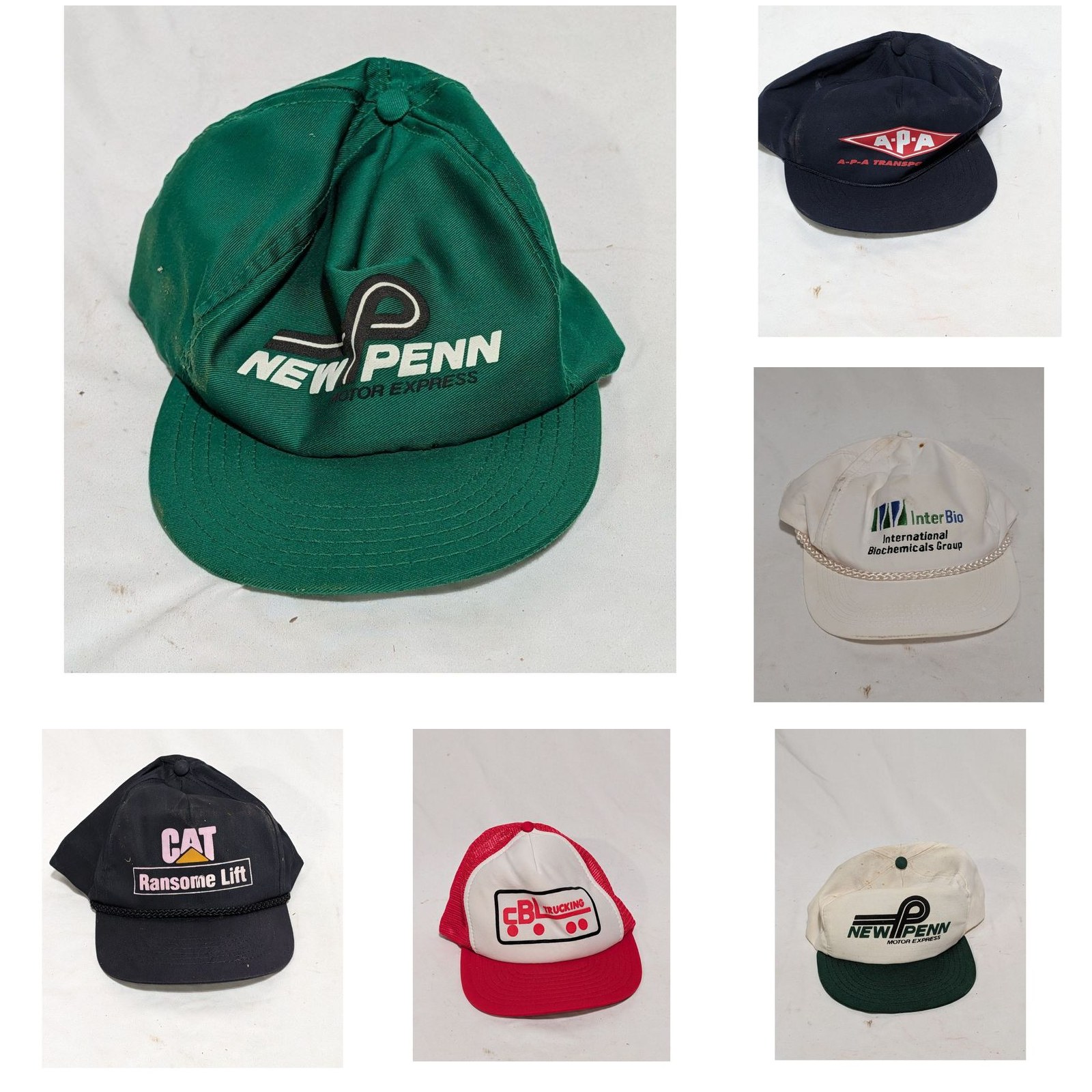 Lot 2 Vintage Trucker Snapback Hats New Penn Motor Express APA Transport