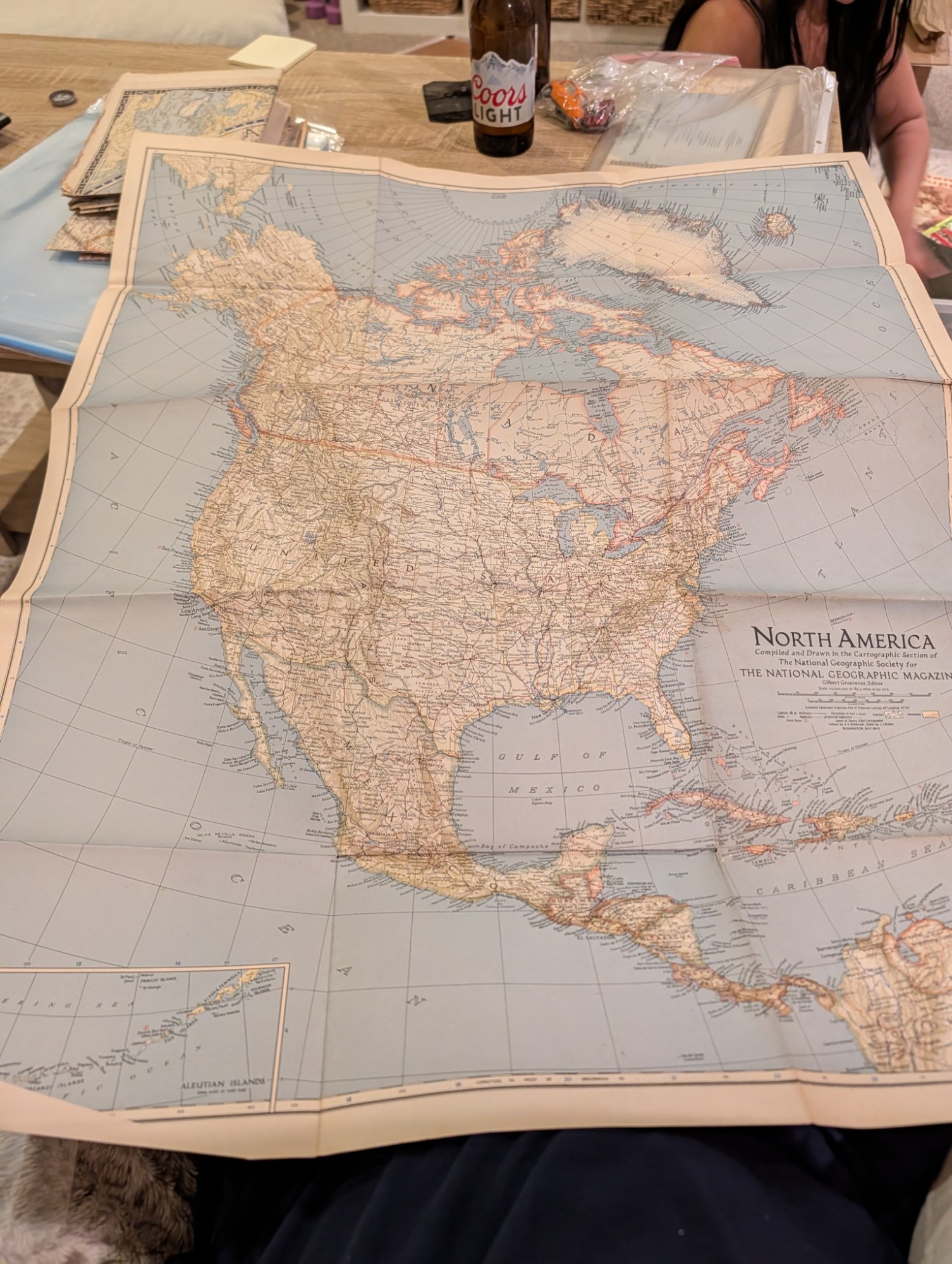 National Geographic Society Map Lot 1941 Northwestern US & 1942 North America Fo