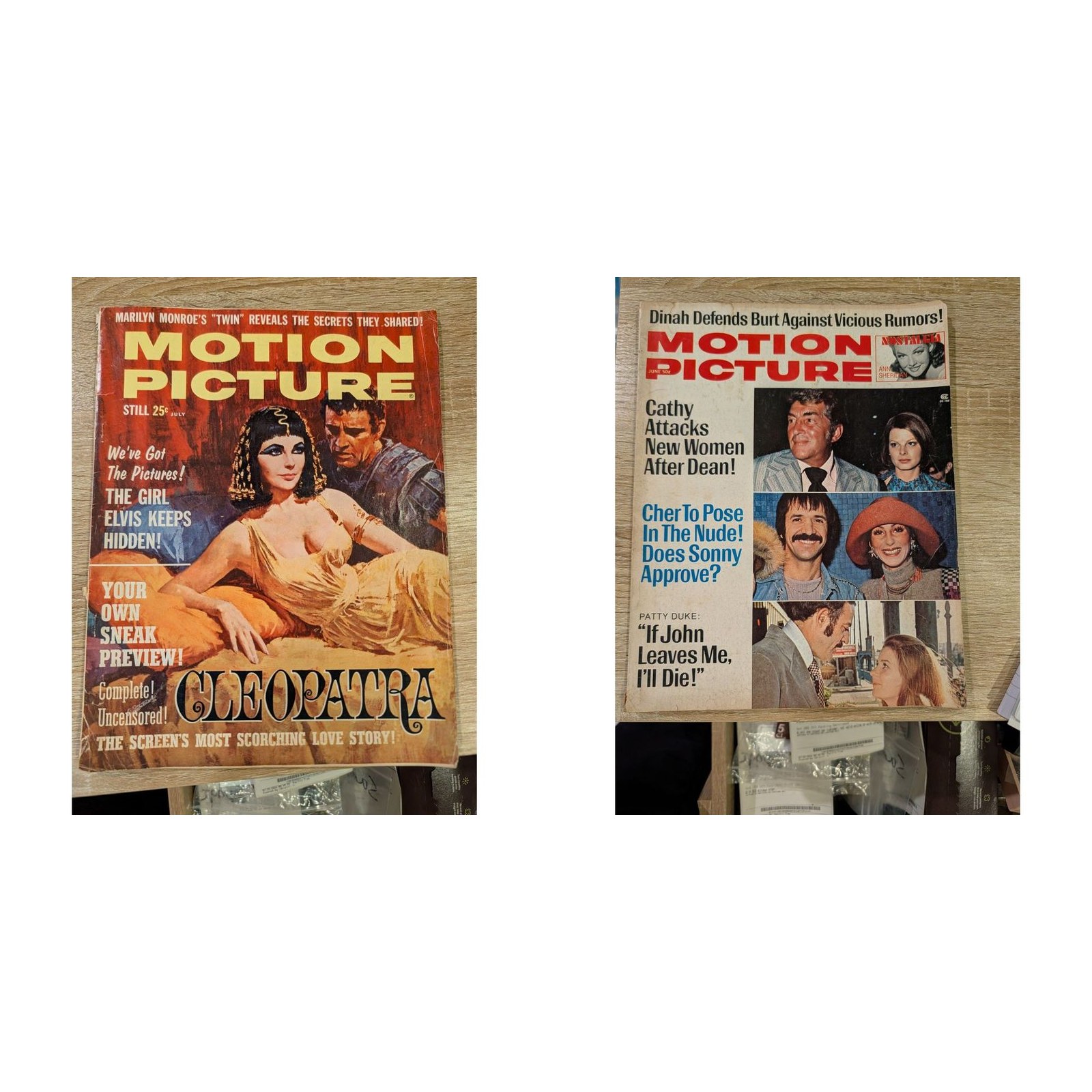 Motion Picture Magazine Lot 2 Issues 1963 1973 Elizabeth Taylor Elvis Sonny Cher