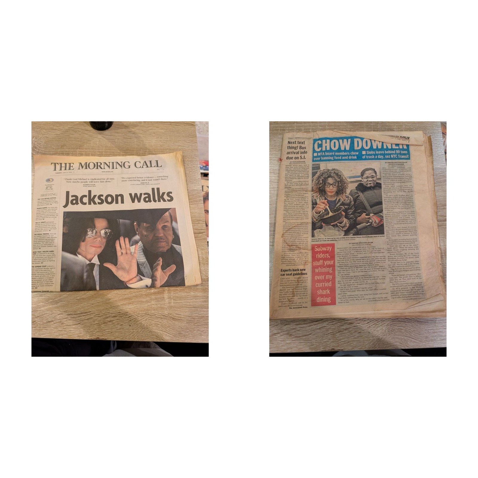 Lot of 2 Vintage Newspapers Morning Call Michael Jackson NY Daily News 2005 2011