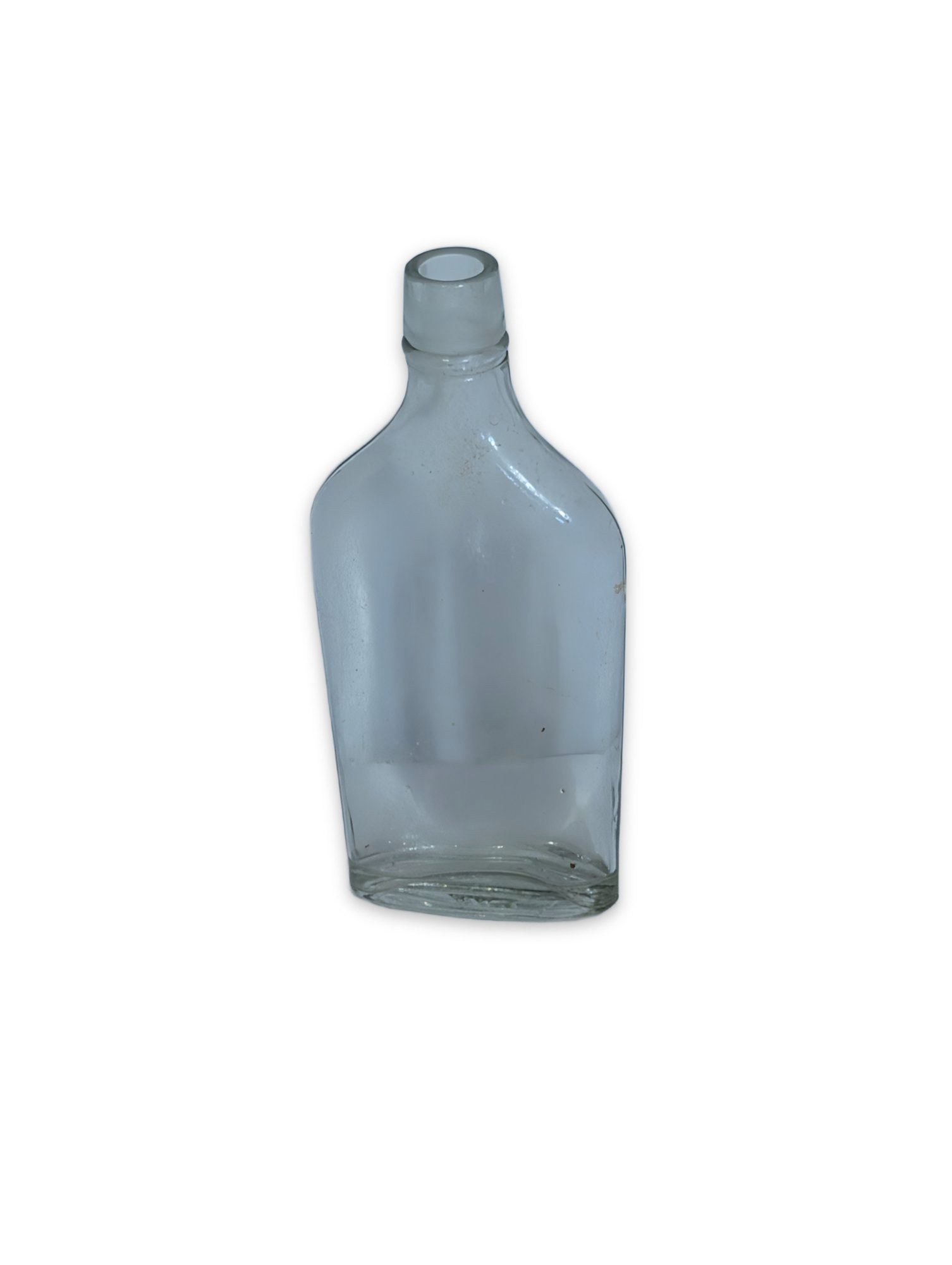 Vintage Clear Glass Flask Bottle with Ground Glass Stopper