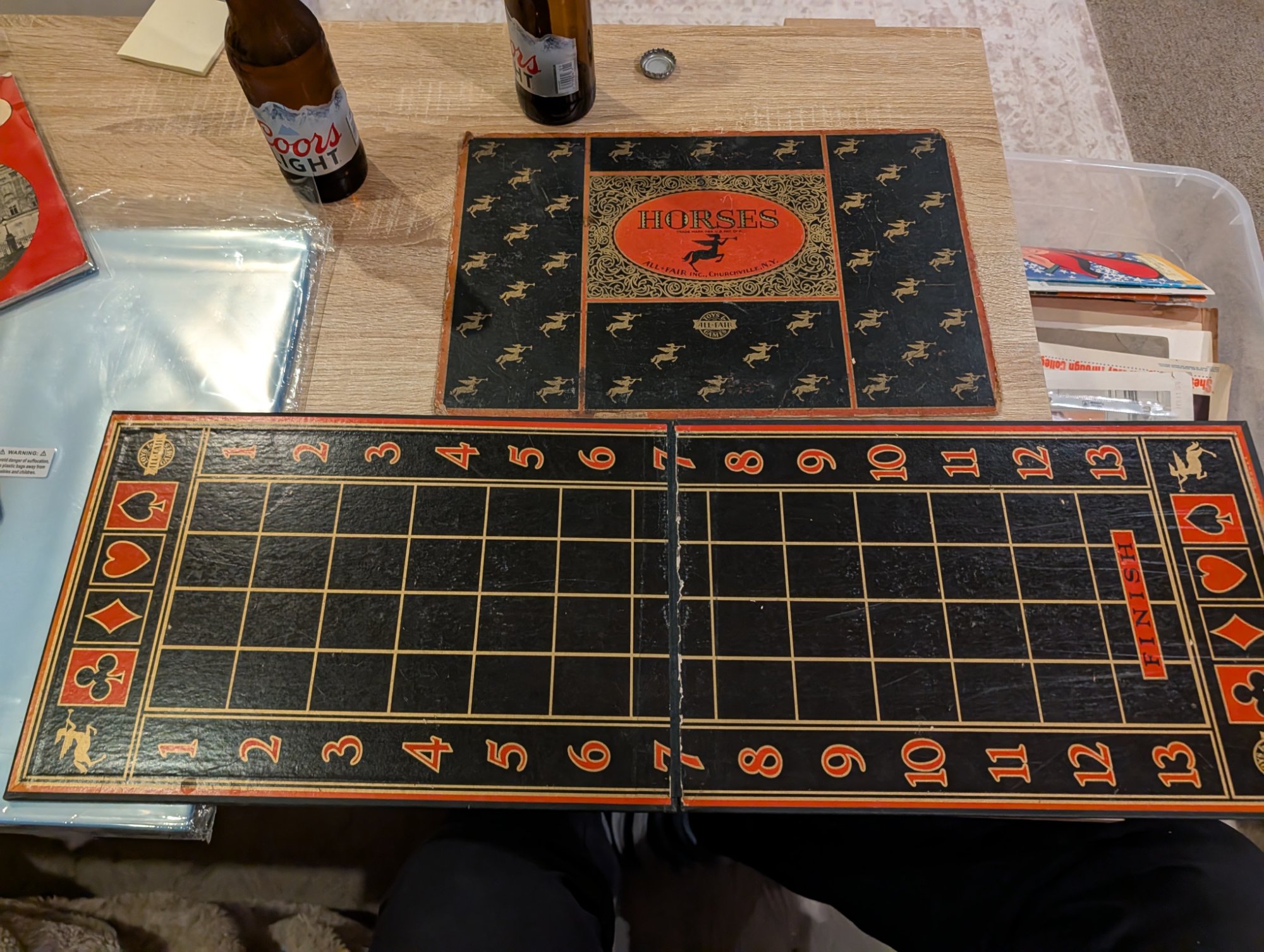 All-Fair Horses Vintage Horse Racing Board Game 1930s Art Deco Box and Board