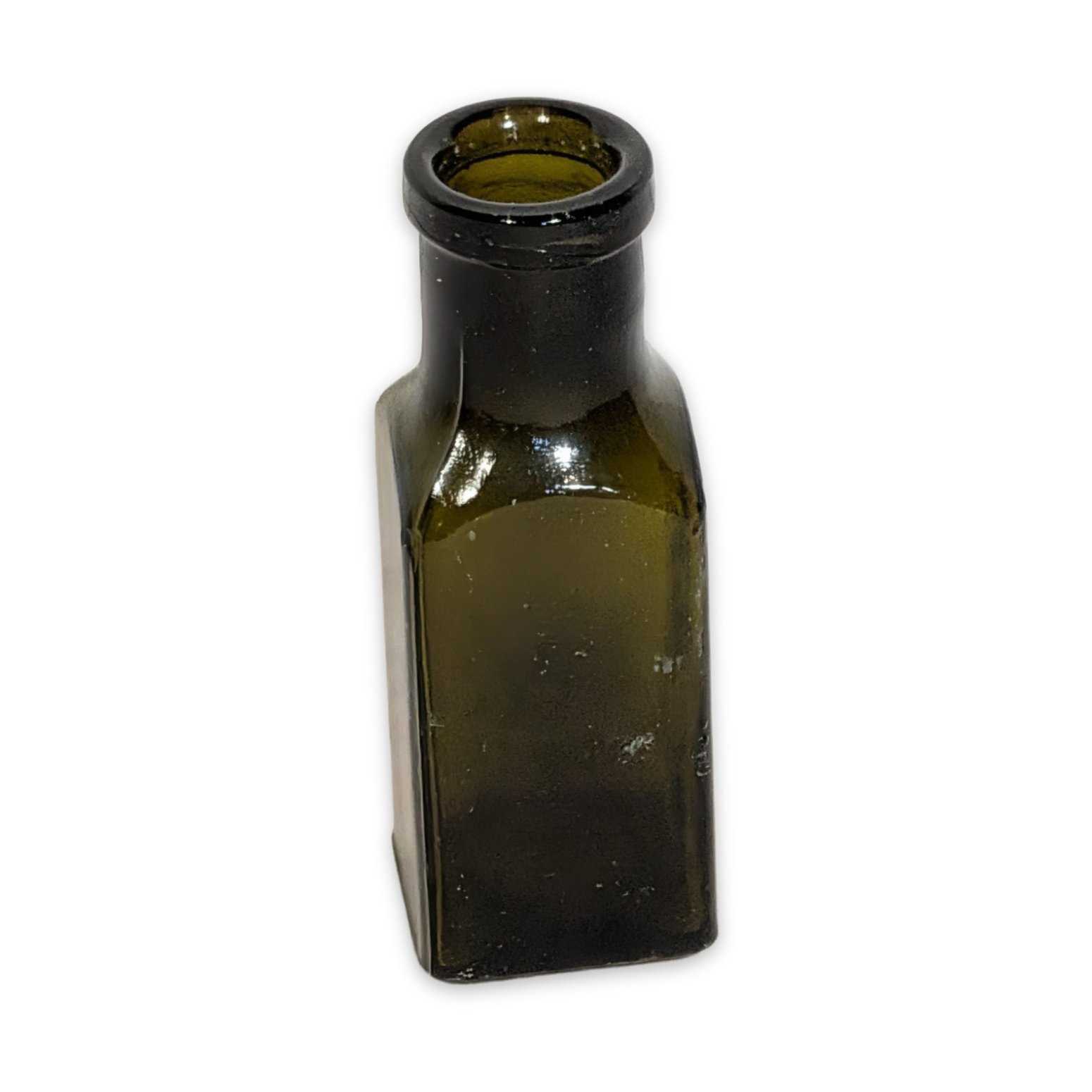 Antique Olive Green Square Glass Bottle Mold Number 782/4