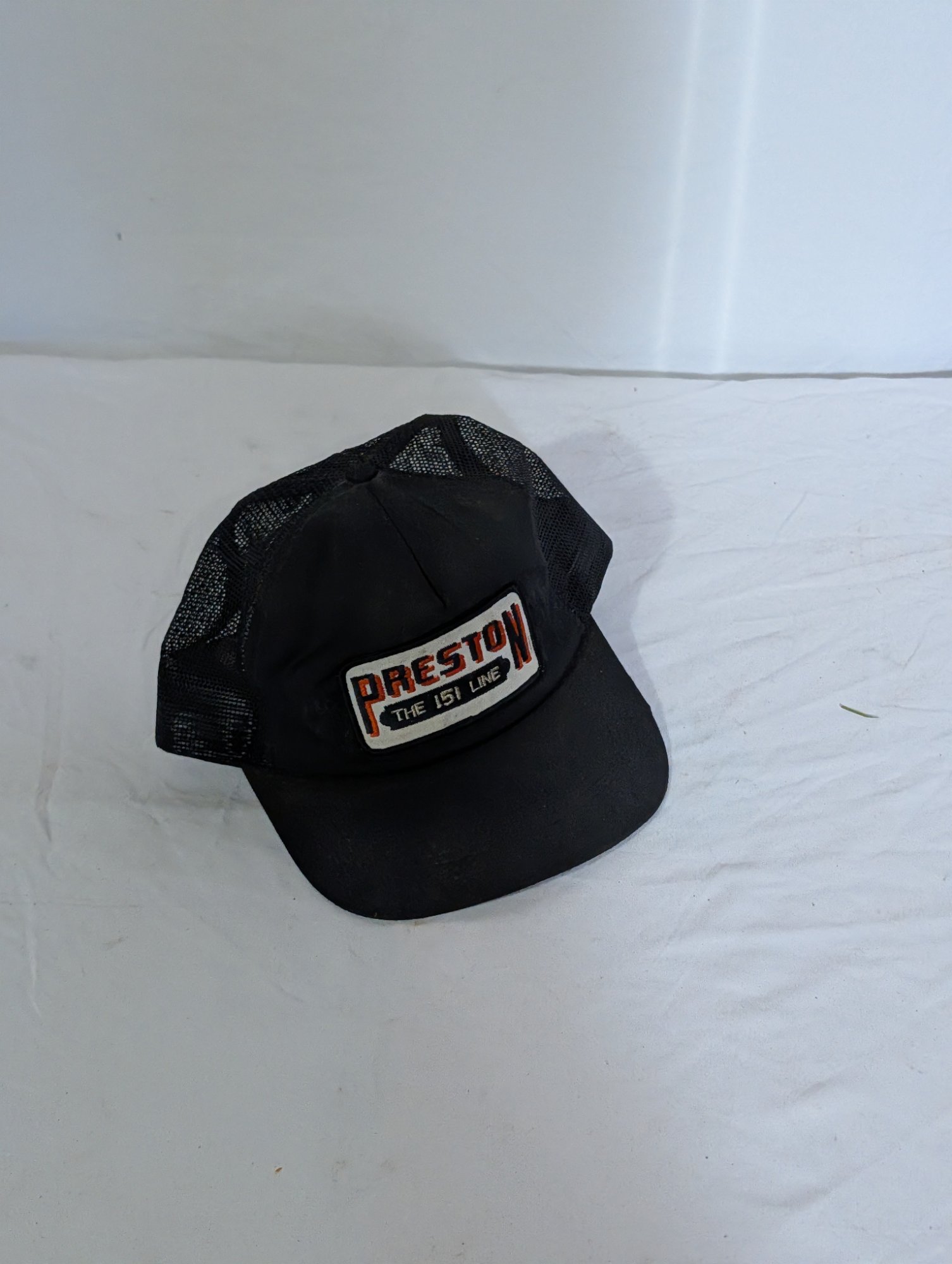 Preston Trucking The 151 Line Vintage Trucker Hat Black Mesh Snapback Cap