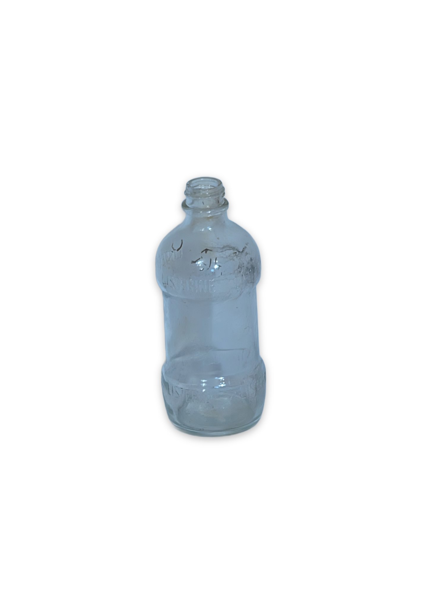 Vintage Listerine Embossed Clear Glass Bottle, Antique Mouthwash Bottle