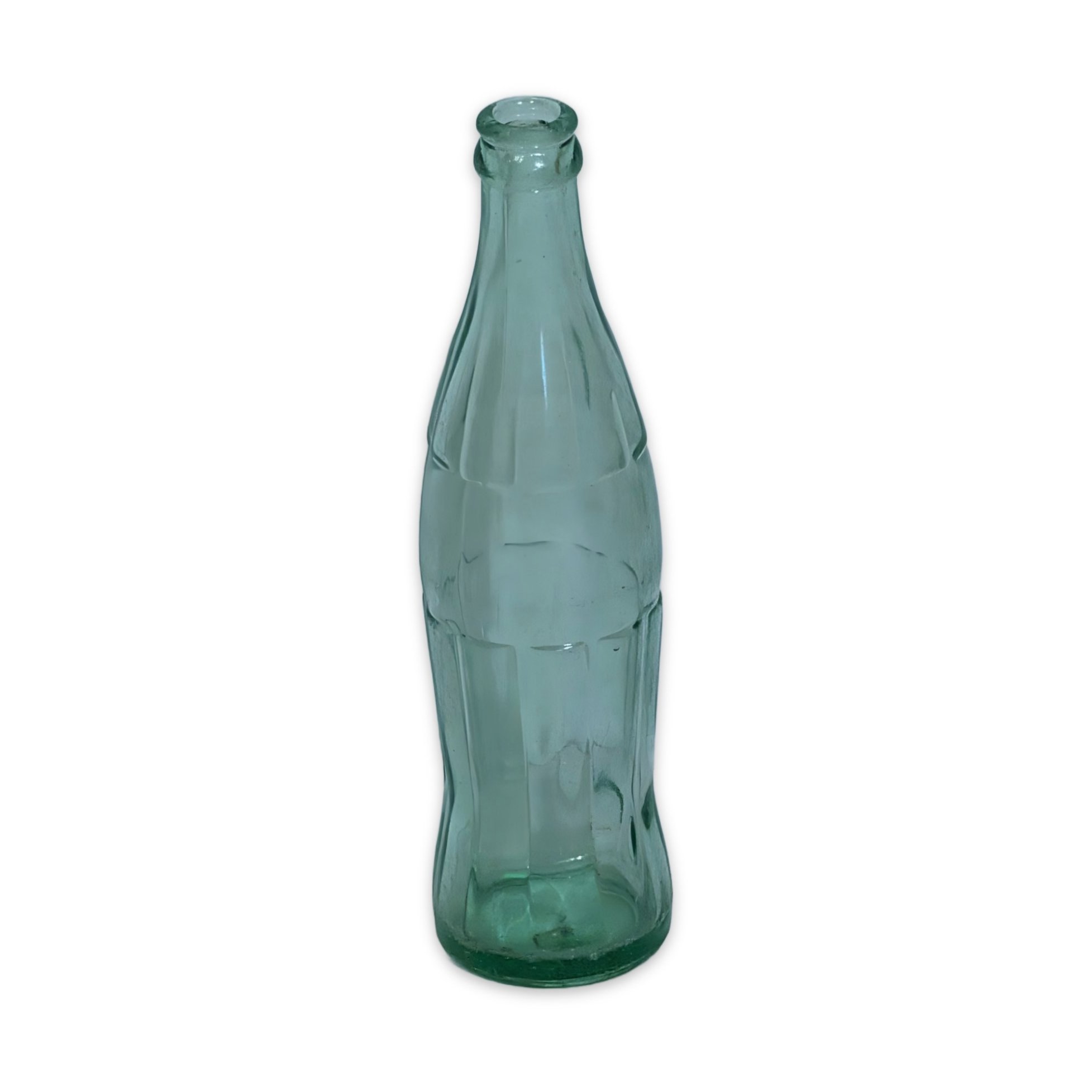 Vintage Coca-Cola Embossed Green Glass Bottle, Hobbleskirt Style