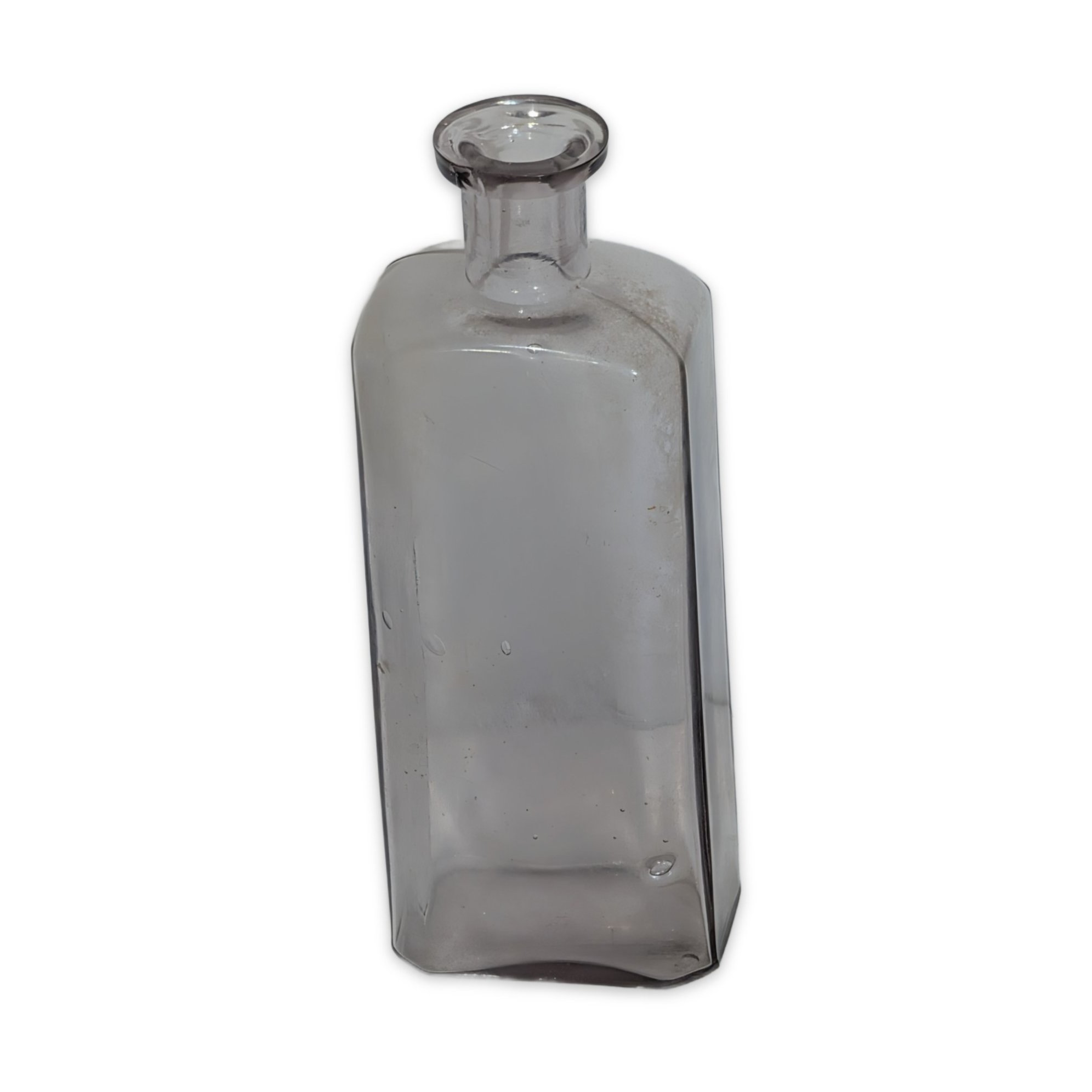 Antique Blown Glass Case Bottle - Amethyst Sun-Colored, 18th/19th C