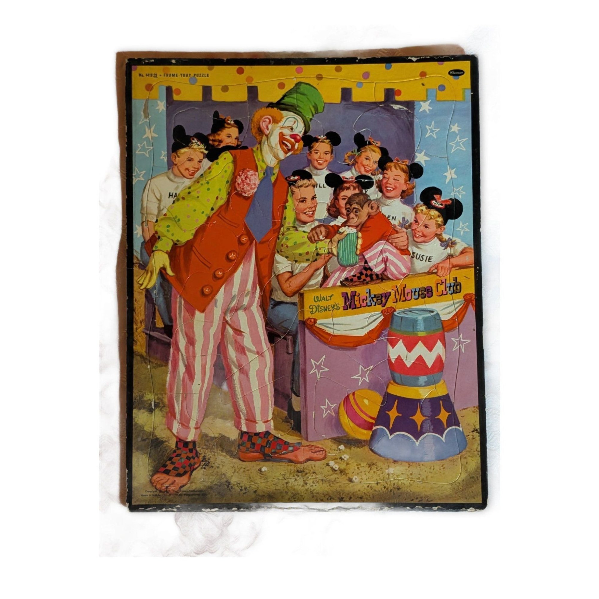 Whitman Walt Disney Mickey Mouse Club Mouseketeers Frame Tray Puzzle 1950s 4415-