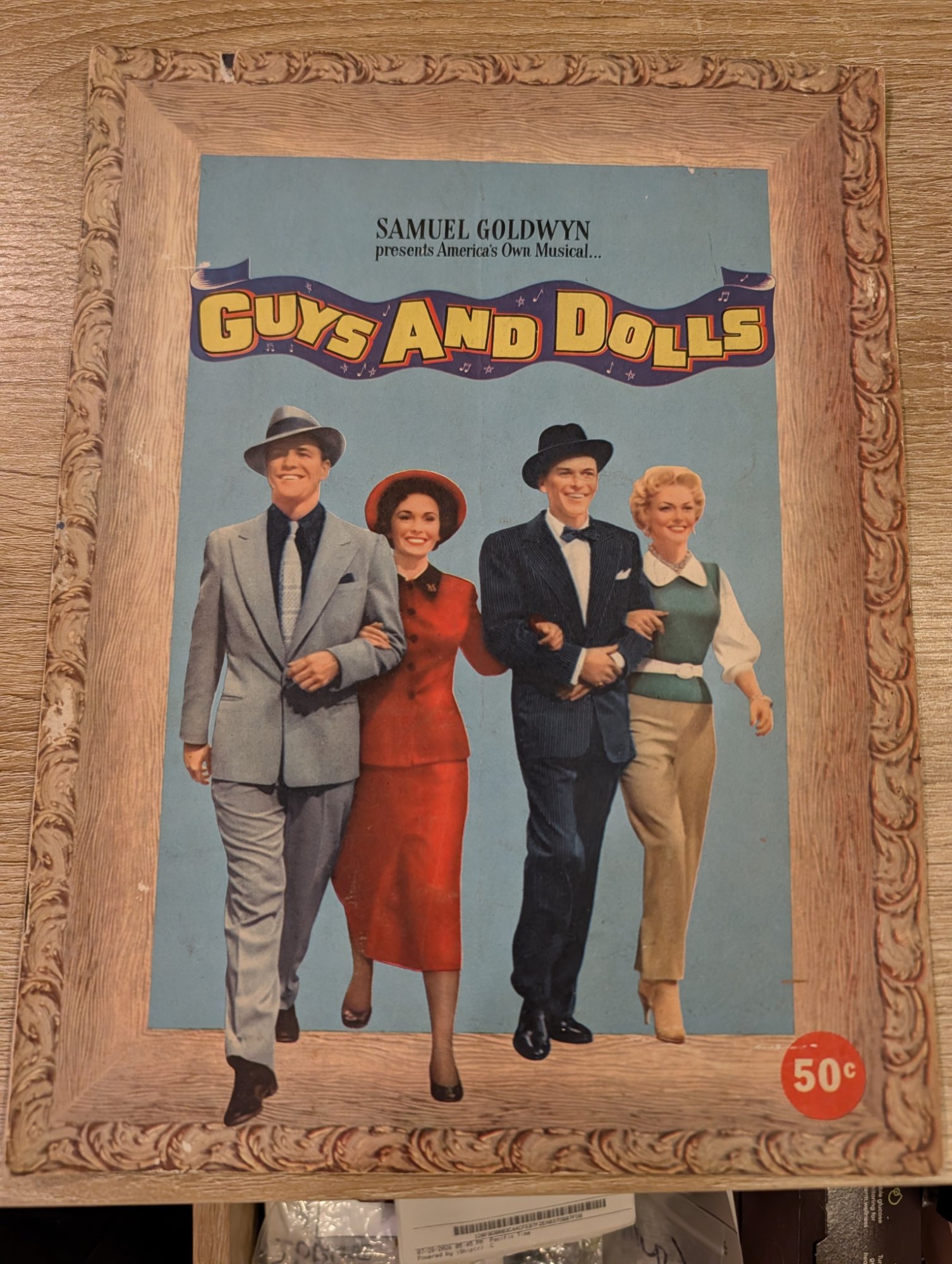 Guys and Dolls 1955 Movie Souvenir Program Brando Sinatra Framed Samuel Goldwyn
