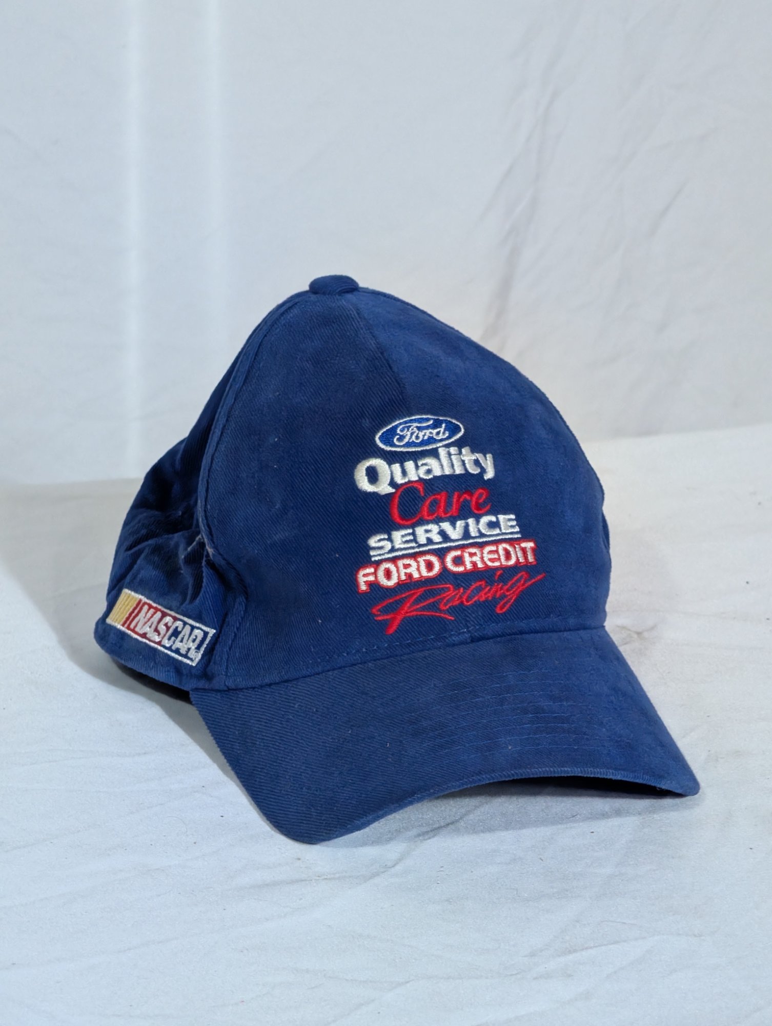 Chase Authentics NASCAR Ford Quality Care Racing Fitted Cap Hat Size 7 1/8 90s