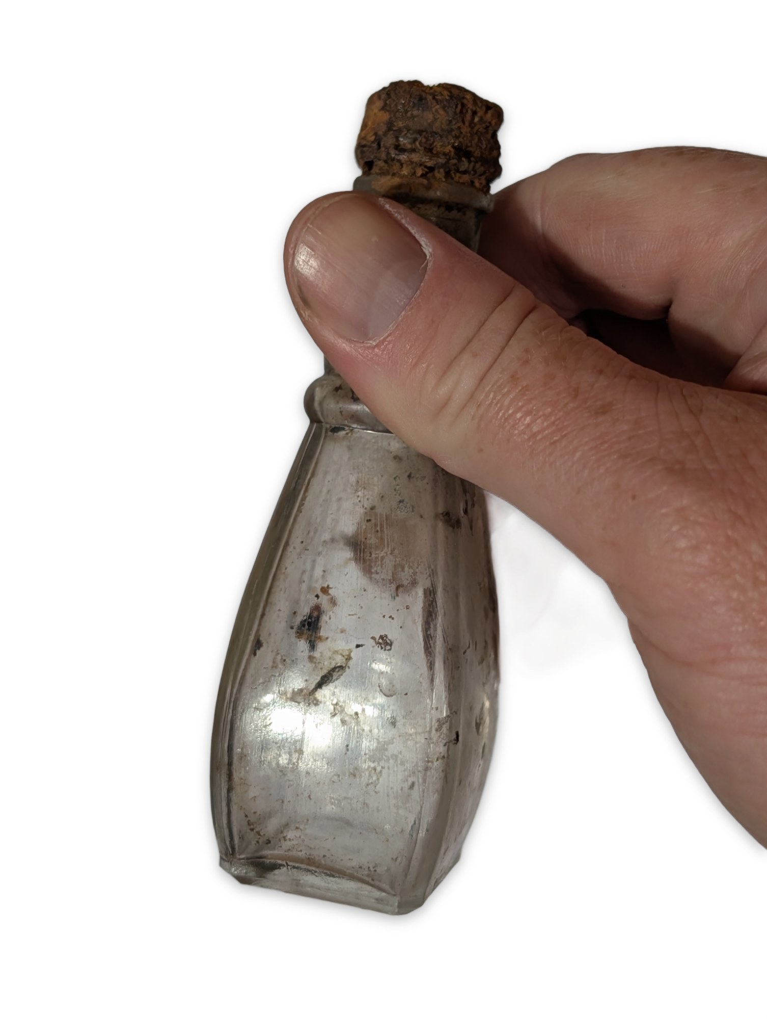 Antique Gravy Master No. 7 Glass Bottle with Cork Stopper