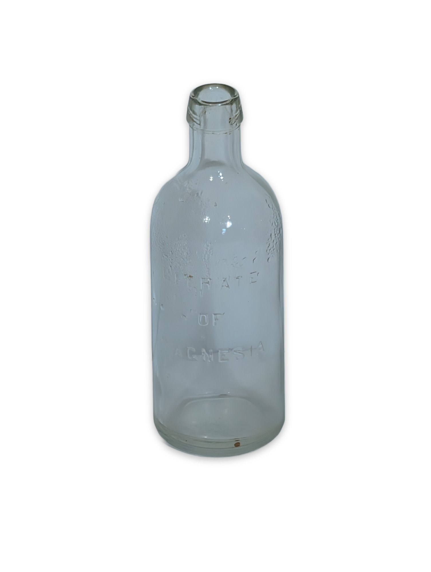 Antique Citrate of Magnesia Embossed Clear Glass Bottle USA