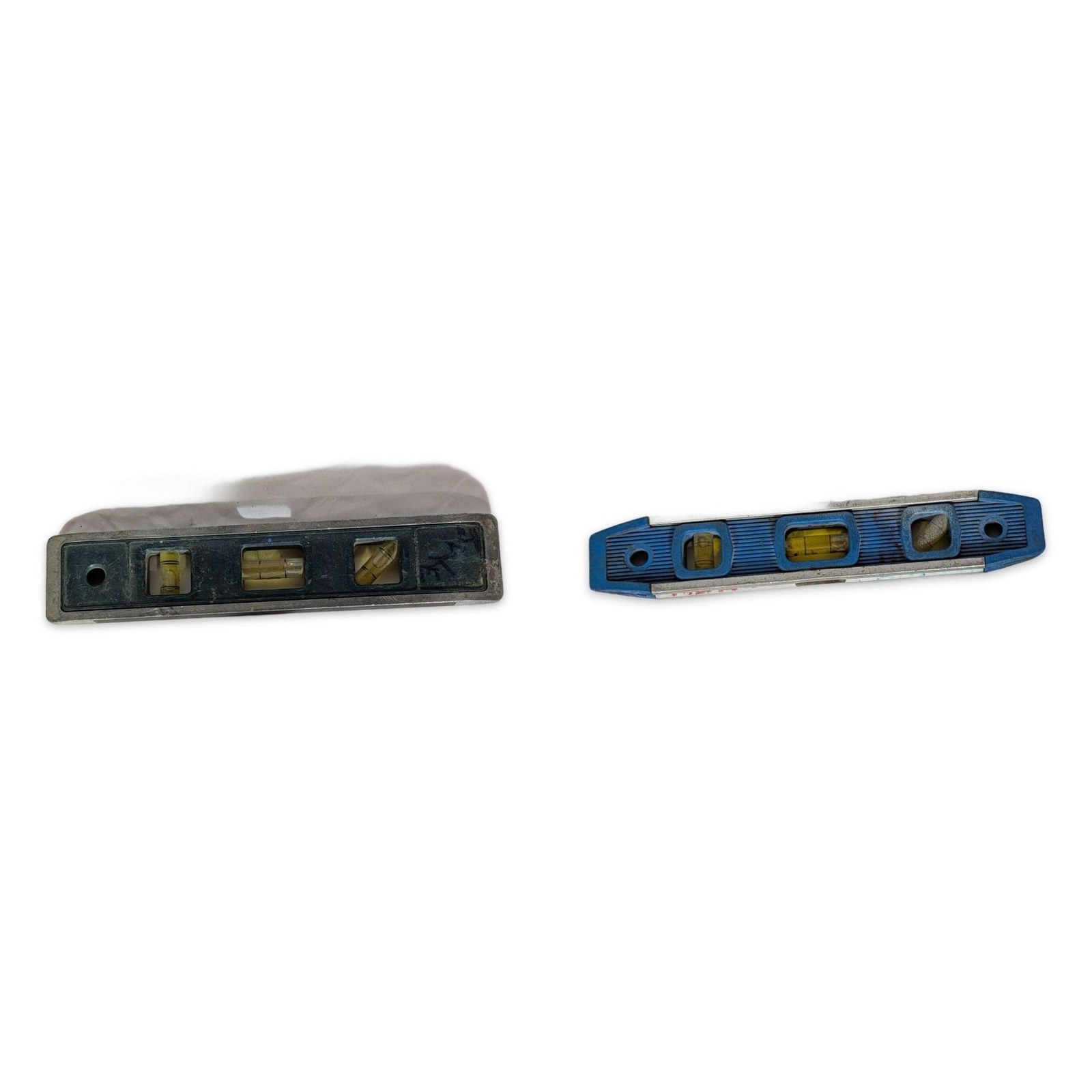 Lot of 3 Torpedo Spirit Levels 3-Vial Magnetic Blue and Cast Aluminum 9 in
