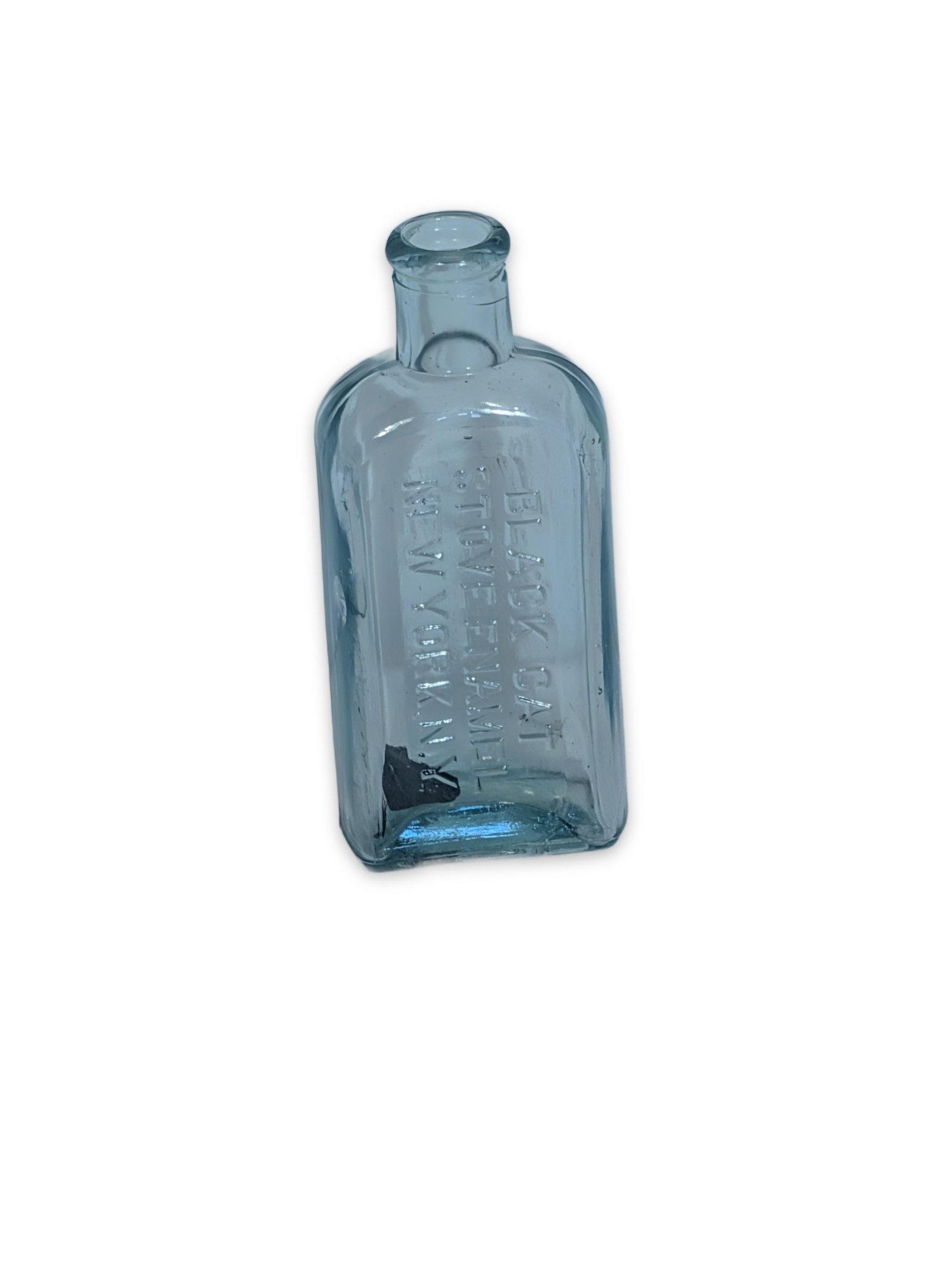 Antique Aqua Glass Embossed Medicine Bottle Clark's New York c.1880-1910