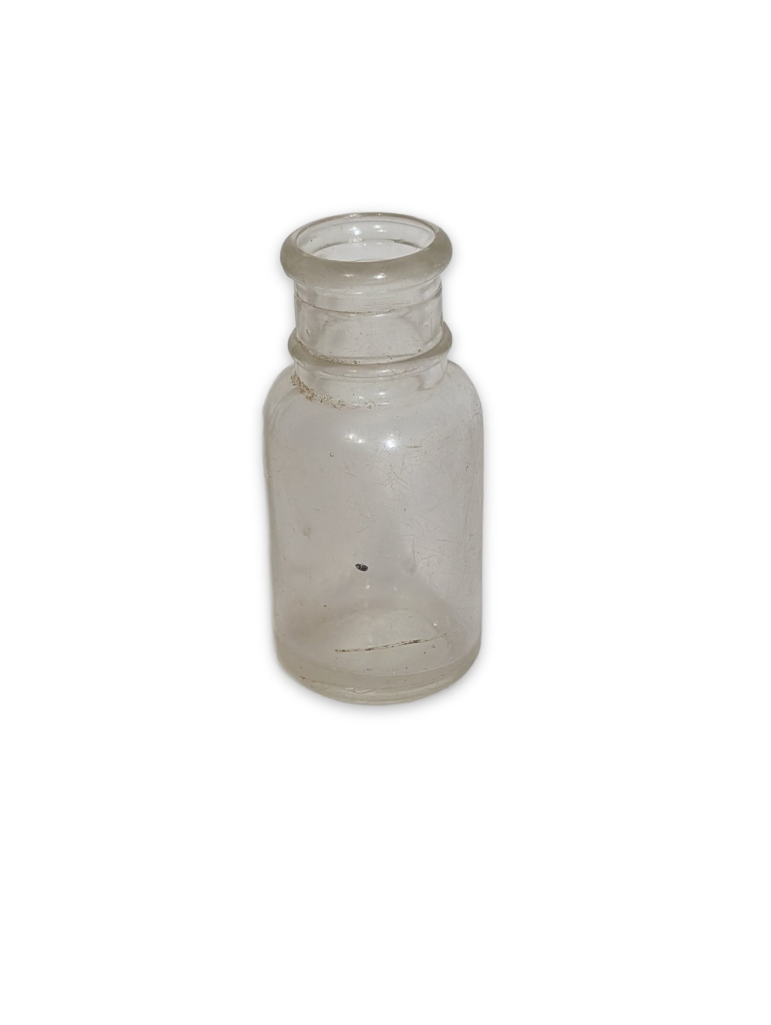 Antique Clear Glass Apothecary Bottle Wide Mouth Ground Lip