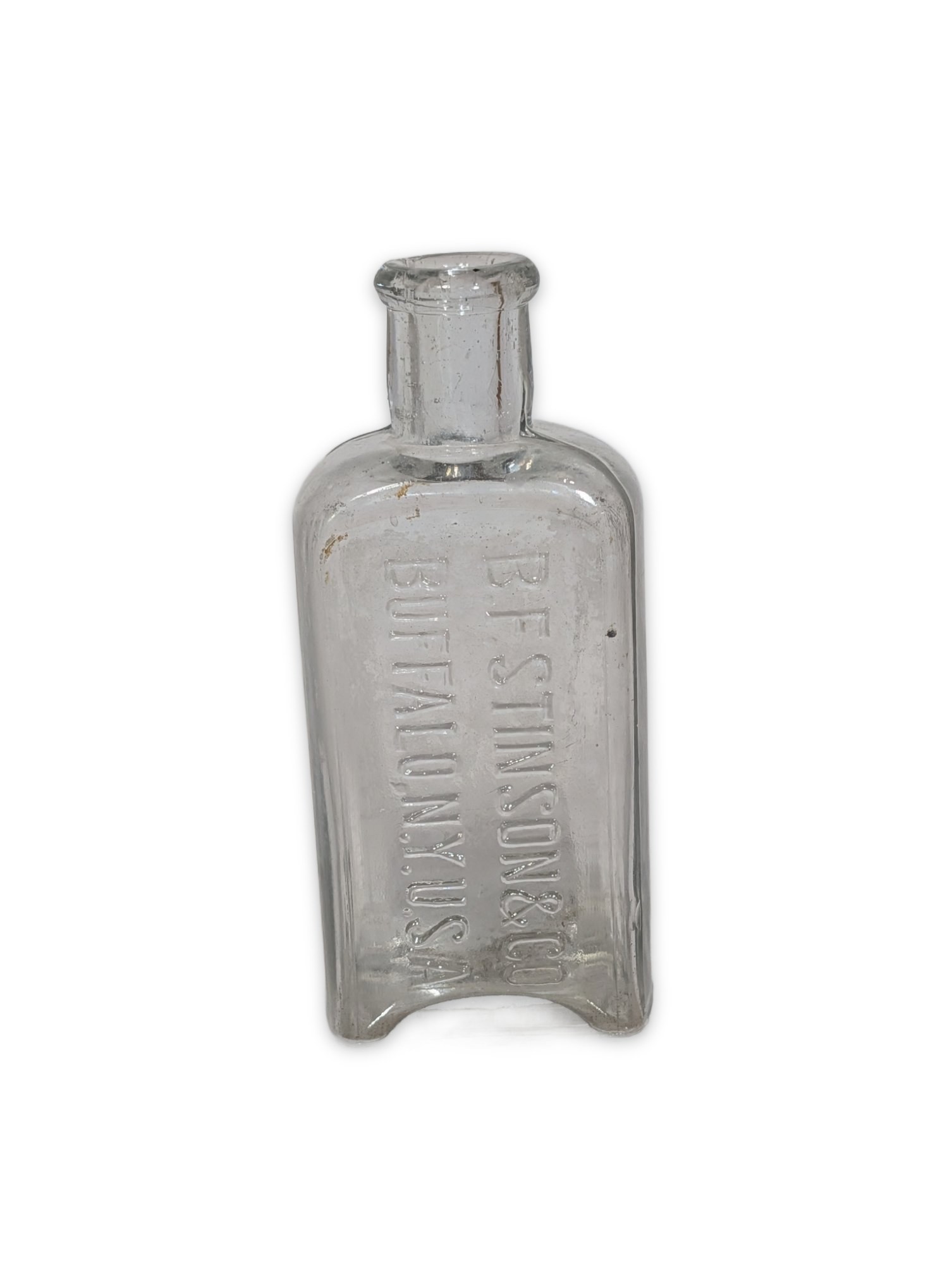 Antique B.F. Stinson & Co Buffalo NY Embossed Glass Bottle