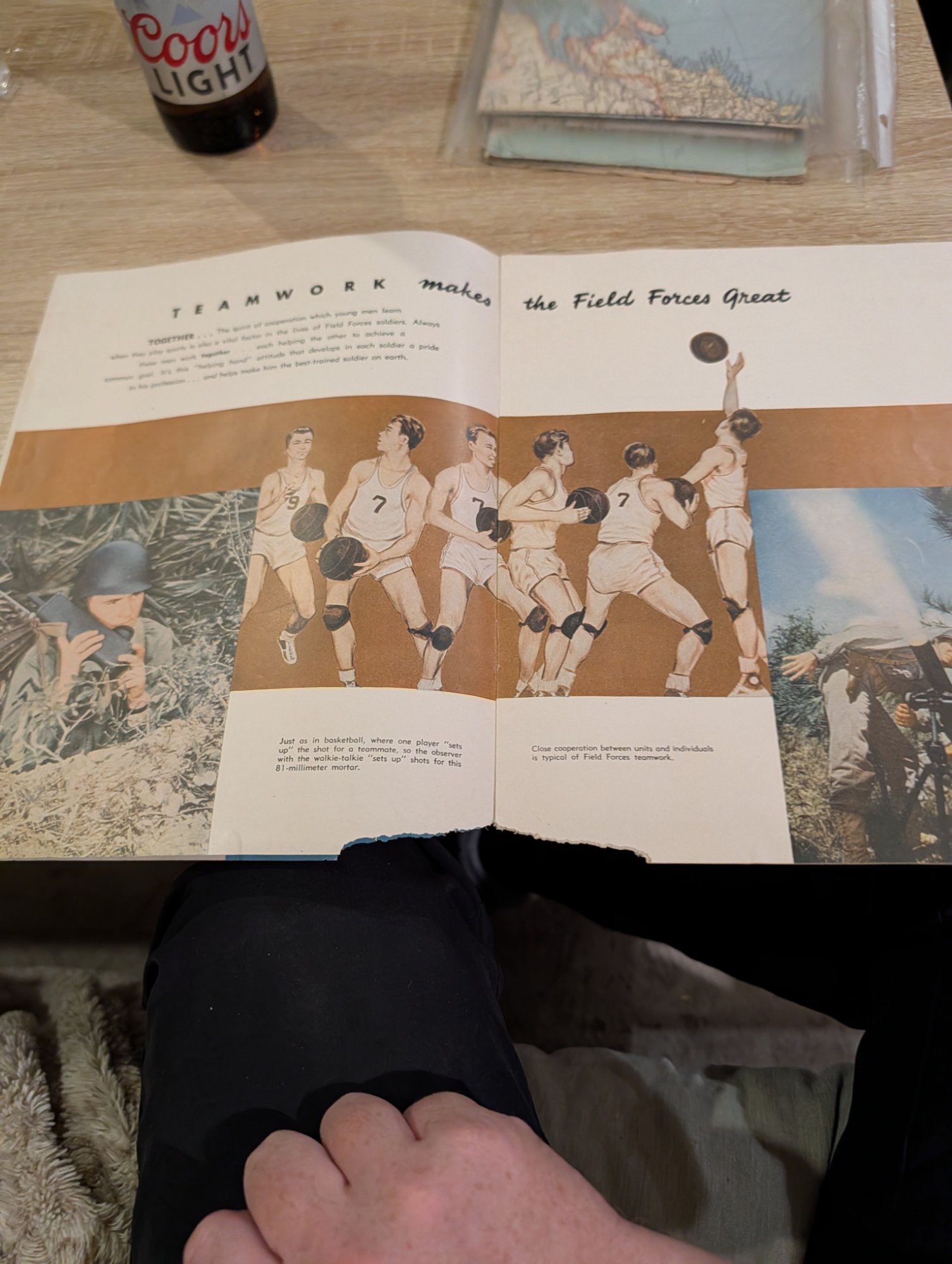 WWII US Army Field Forces Recruitment Booklet 1943 National Geographic Map Set