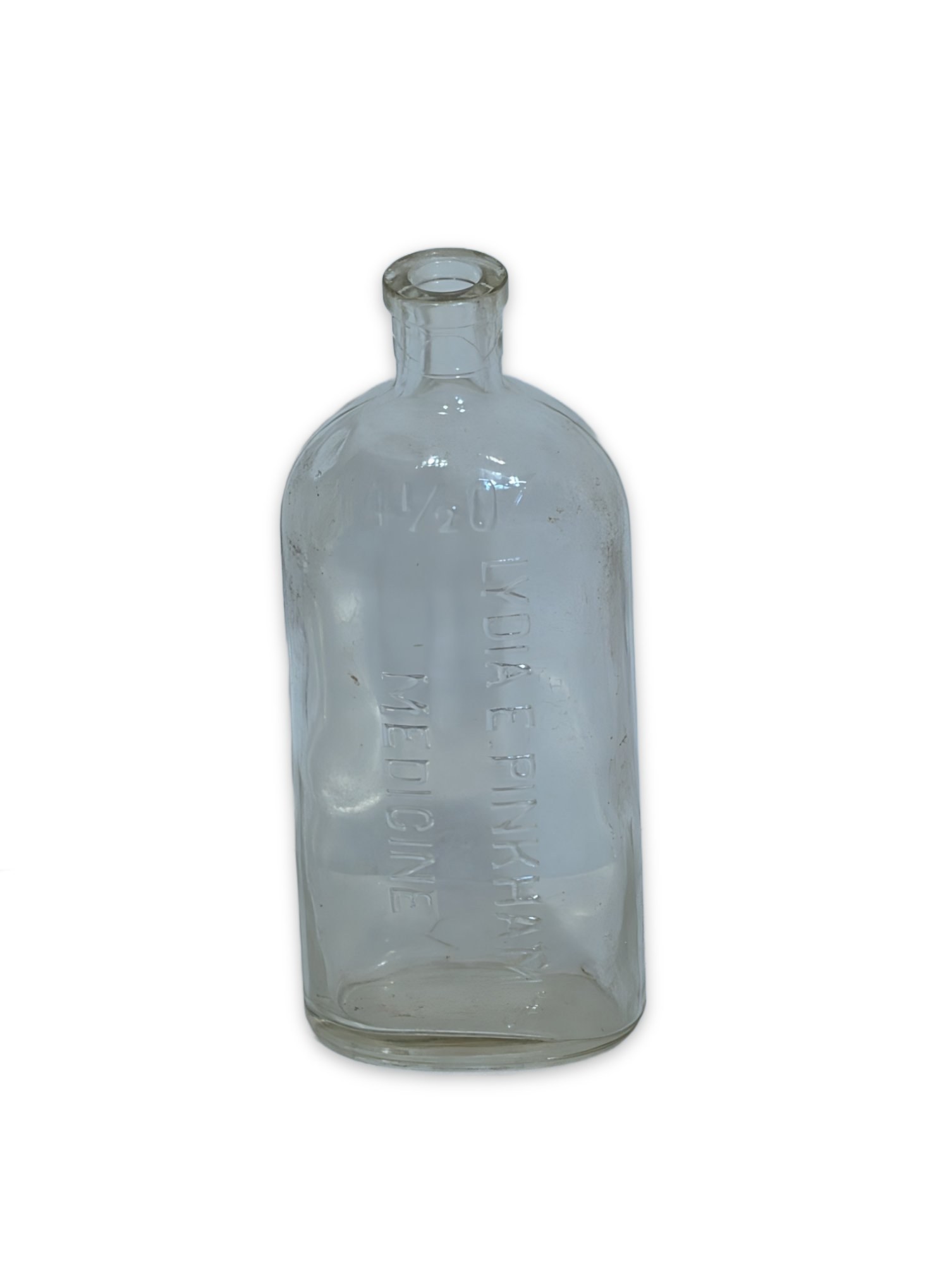 Antique Lydia E. Pinkham Medicine Embossed Clear Glass Bottle