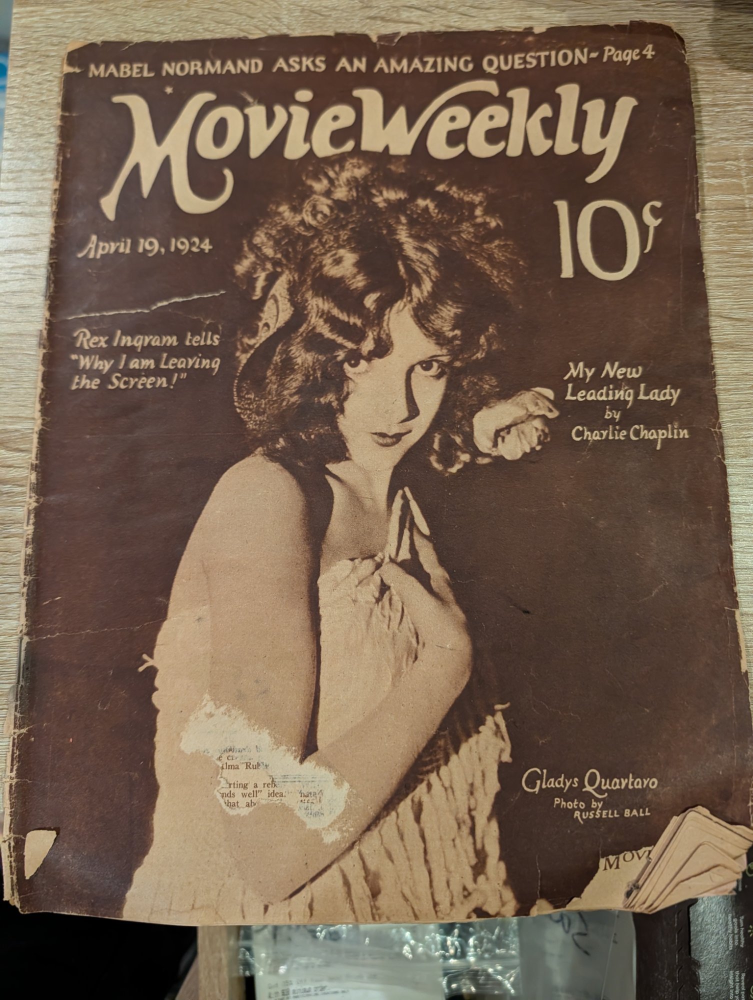 Movie Weekly Magazine 1924 Lot of 4 Issues Silent Film Chaplin Normand Davies