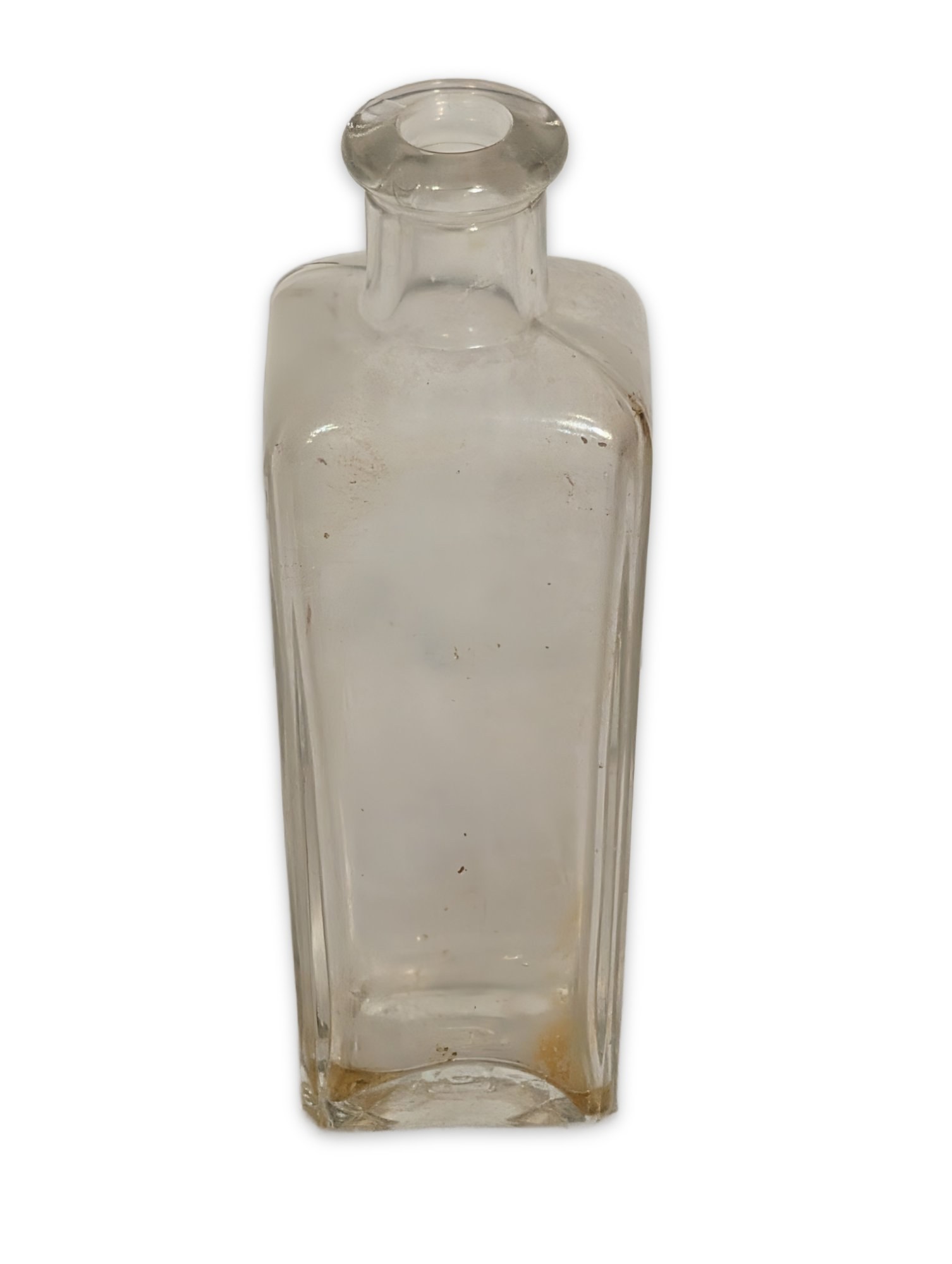 Antique Clear Glass Apothecary Bottle with Embossed Base