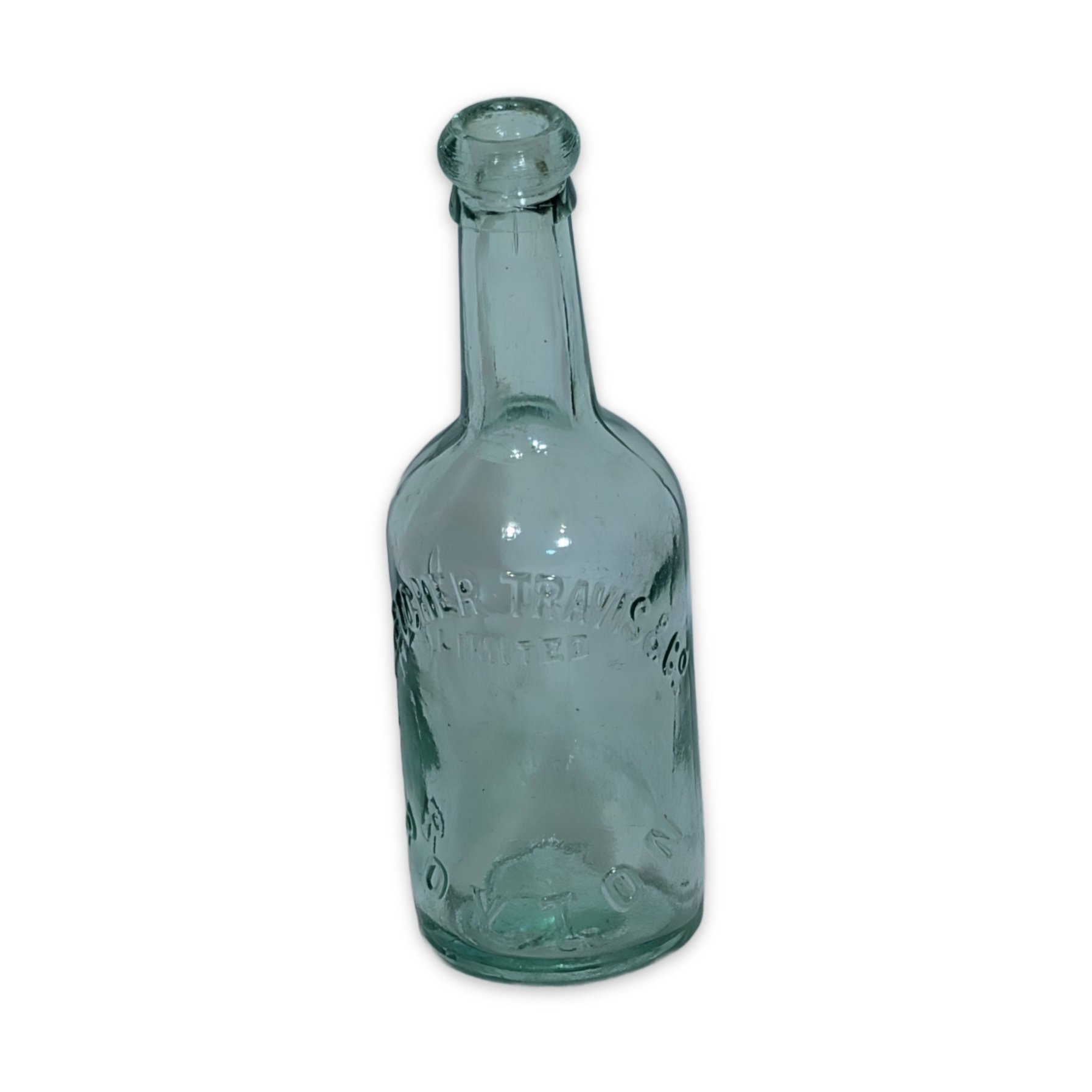 Antique Fletcher Travis & Co. Ltd. Aqua Glass Bottle, Boyton