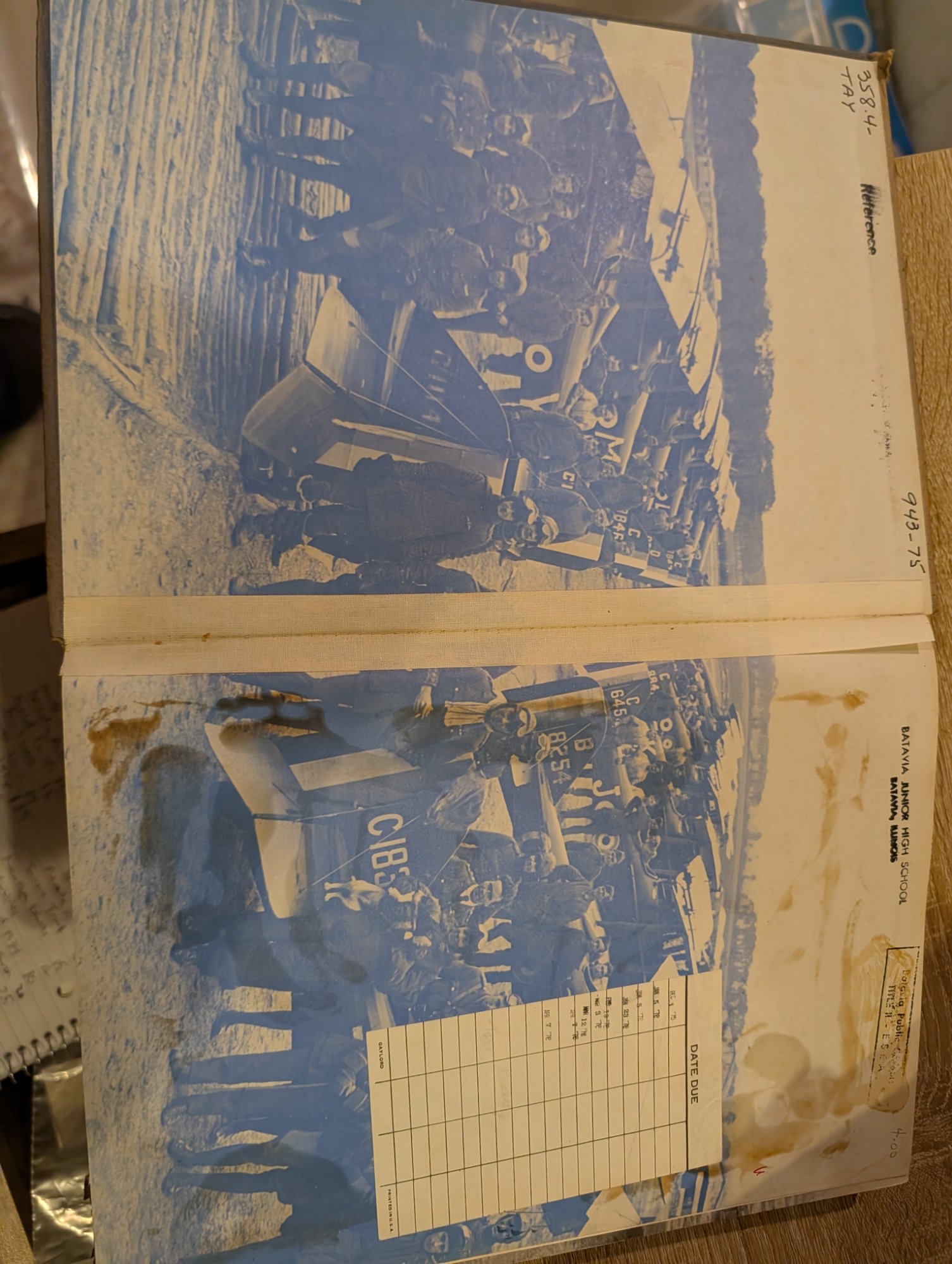 Batavia Junior High School Illinois Football Cyanotype Photo Prints 1940s-50s Lo