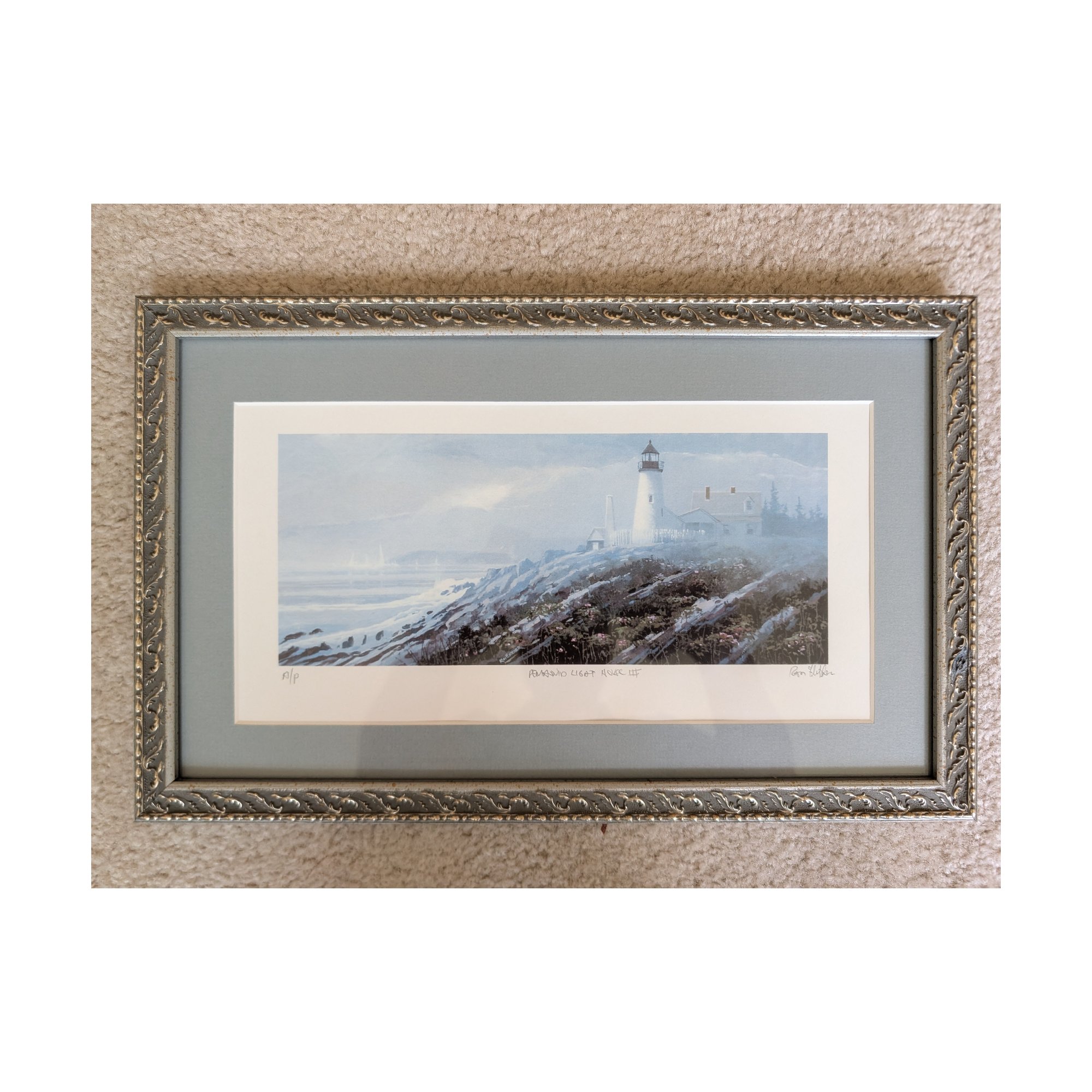 Pemaquid Light House III Signed Artist Proof Lithograph Maine Lighthouse Framed
