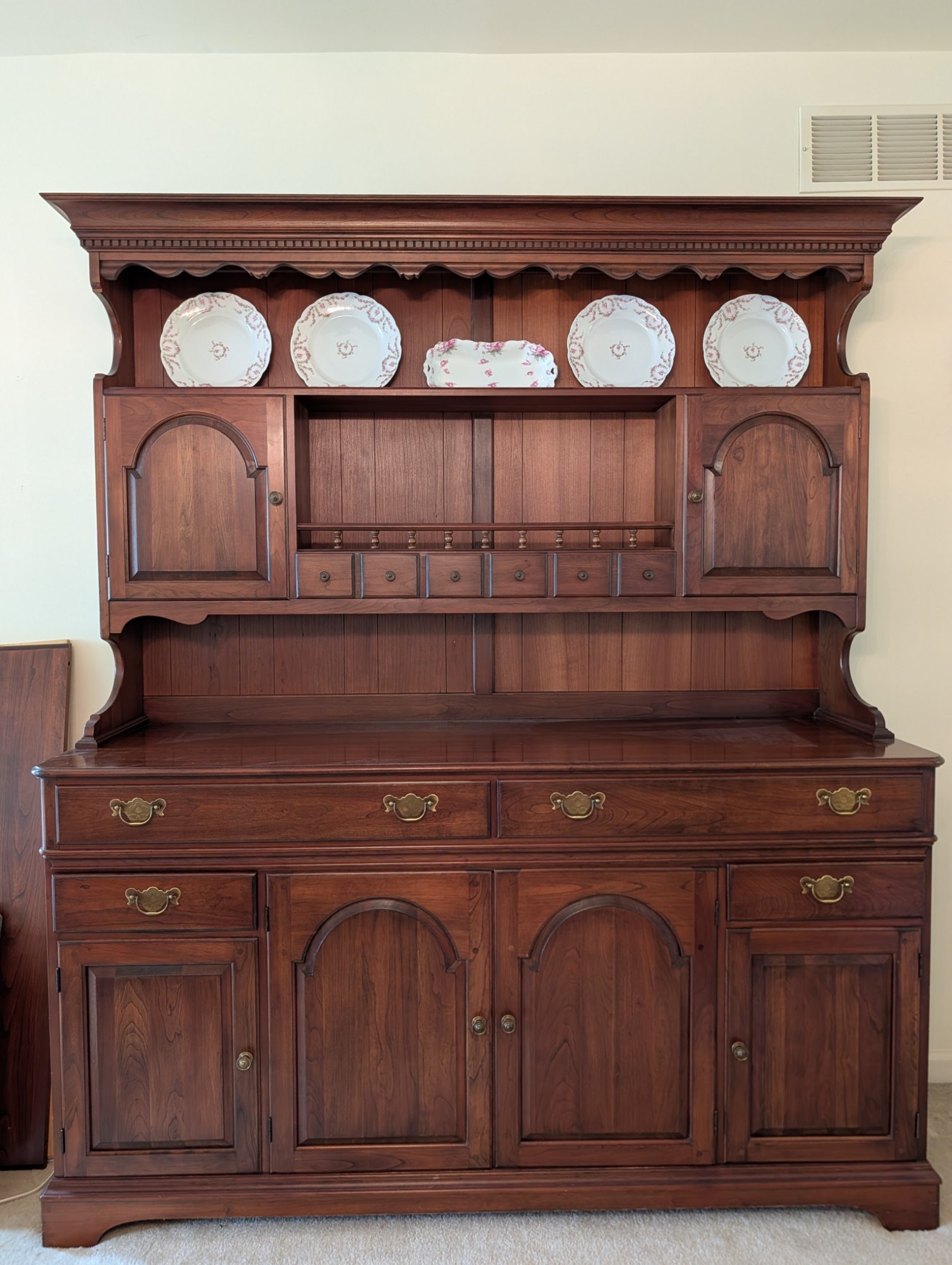 Pennsylvania House Solid Cherry Welsh Dresser Hutch Buffet